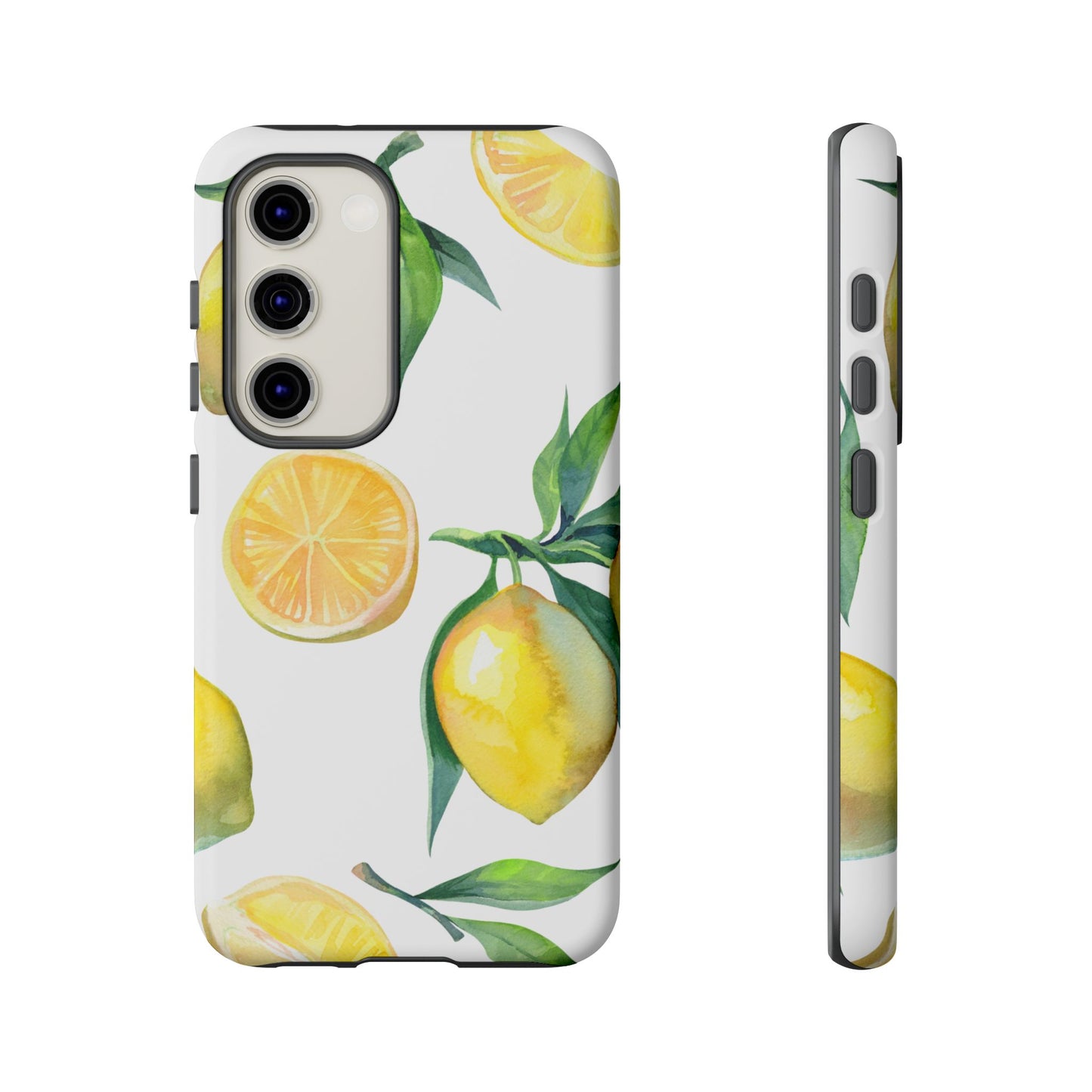 Lemon Grove Watercolor Tough Samsung Galaxy  Case – Fresh Citrus Design, Dual-Layer Protection