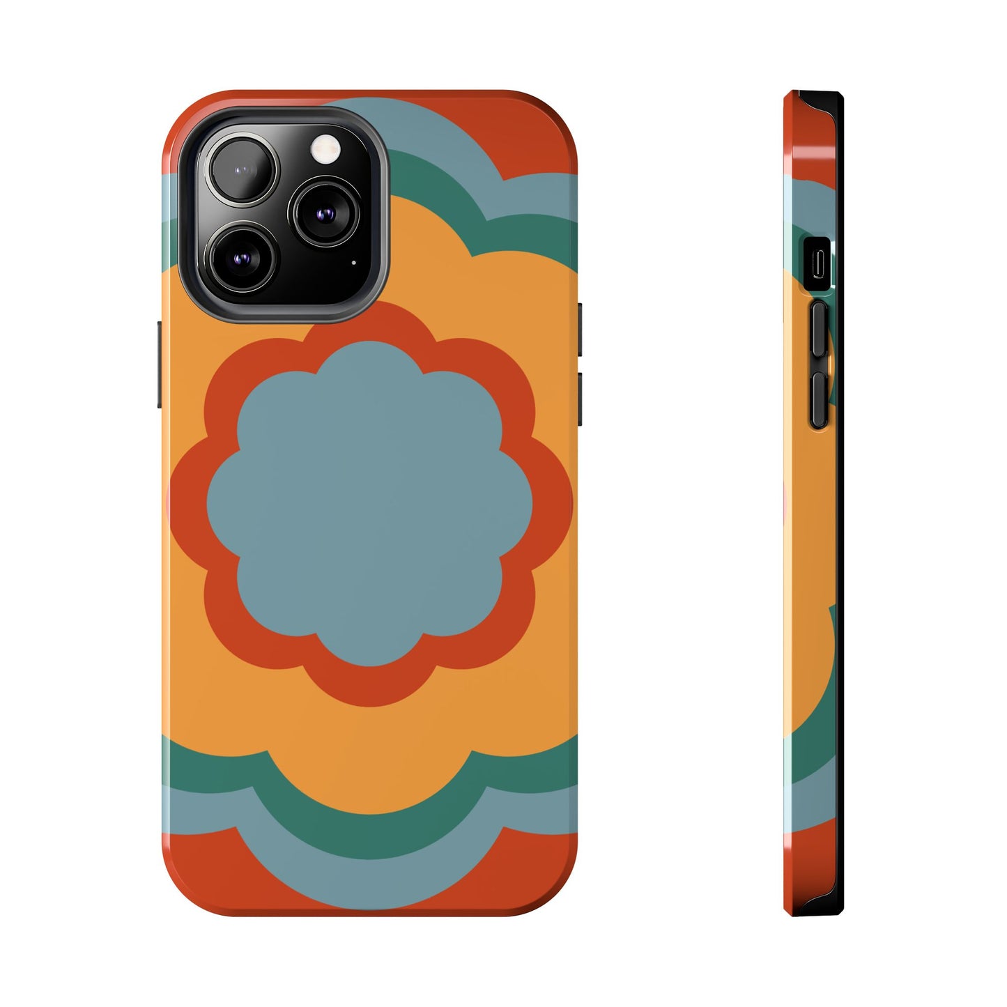 Retro Flower Power iPhone Case – Bold 70s-Inspired Design with Dual-Layer Protection