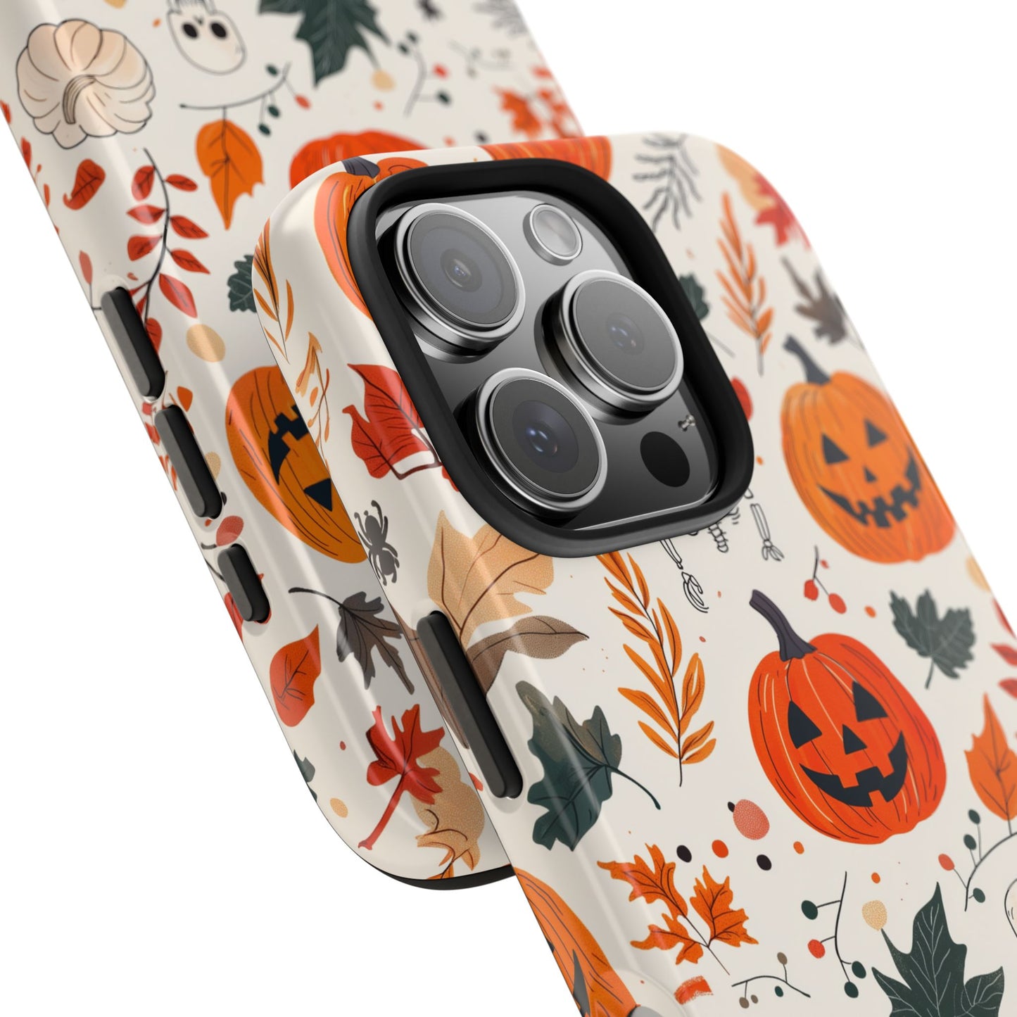 Halloween Pumpkin & Skeleton iPhone Case – Spooky Autumn Design