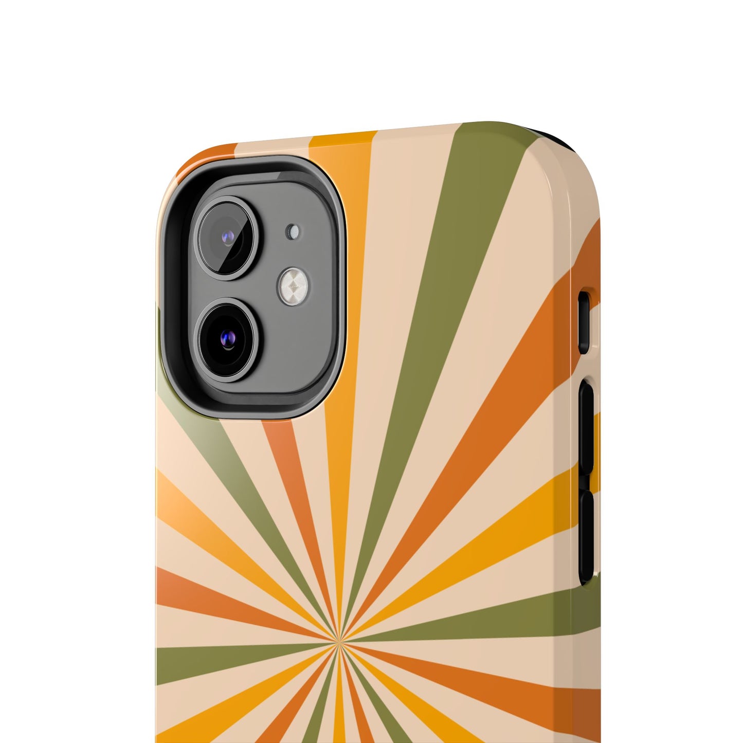 Retro Sunburst iPhone Case – Bold Geometric Design, Durable Shockproof Protection