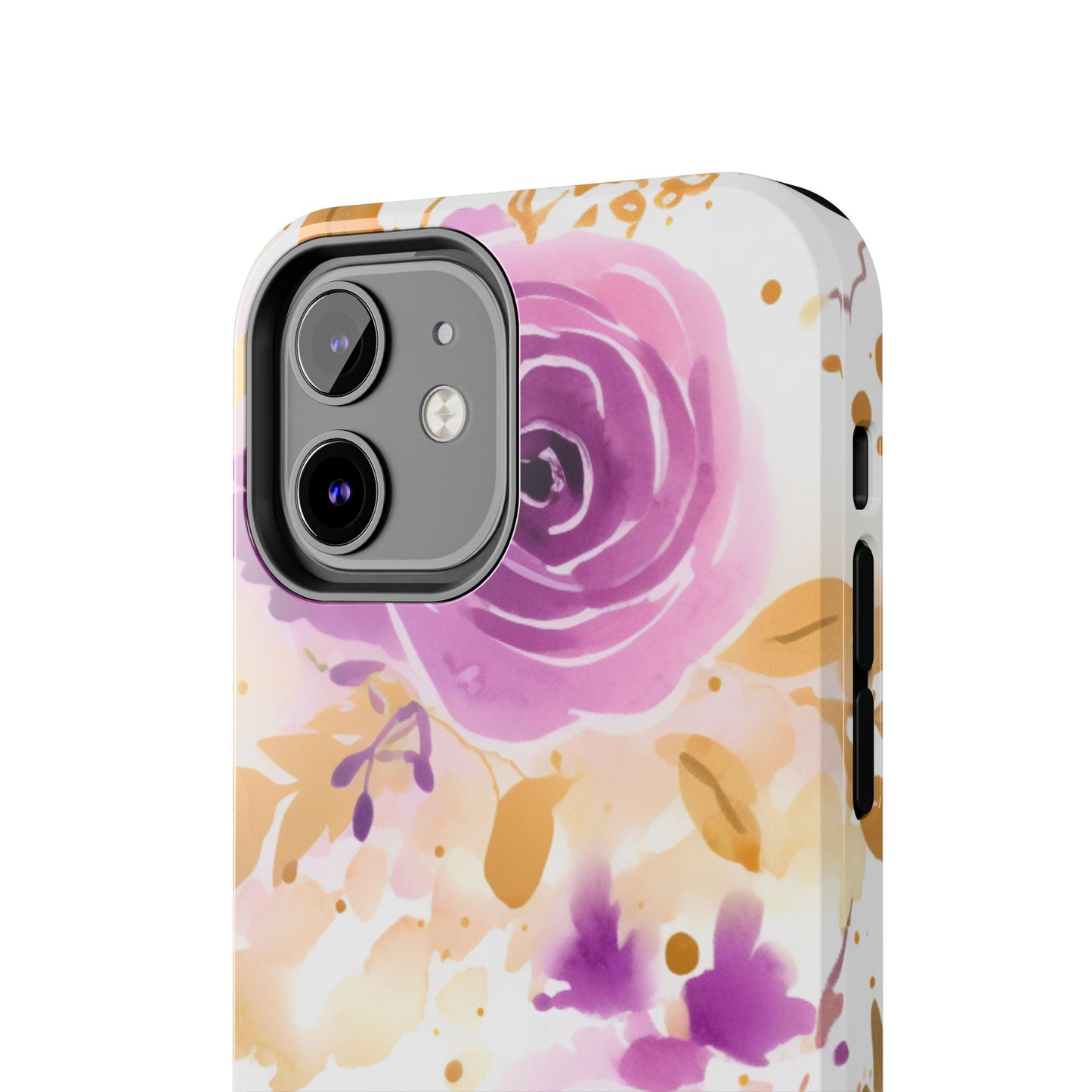 Soft Purple & Gold Floral Splash - iPhone Series Case