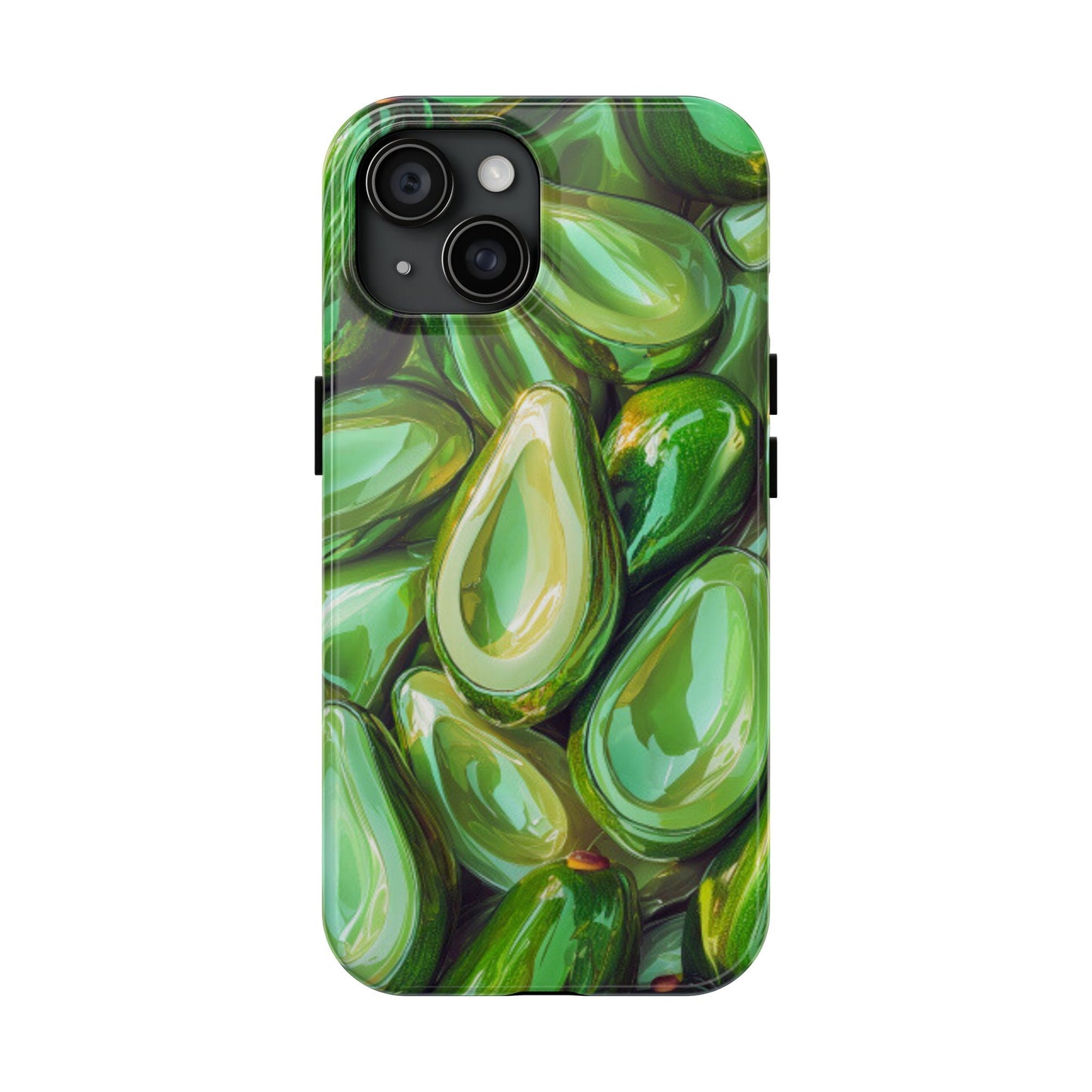 Glossy Avocado iPhone Case – Sleek Green 3D Fruit Design, Durable and Stylish - BOGO Cases