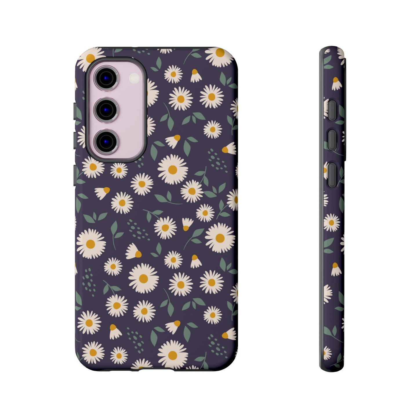 Midnight Daisy Samsung Galaxy Case – Dark Navy Floral Design, Slim and Protective
