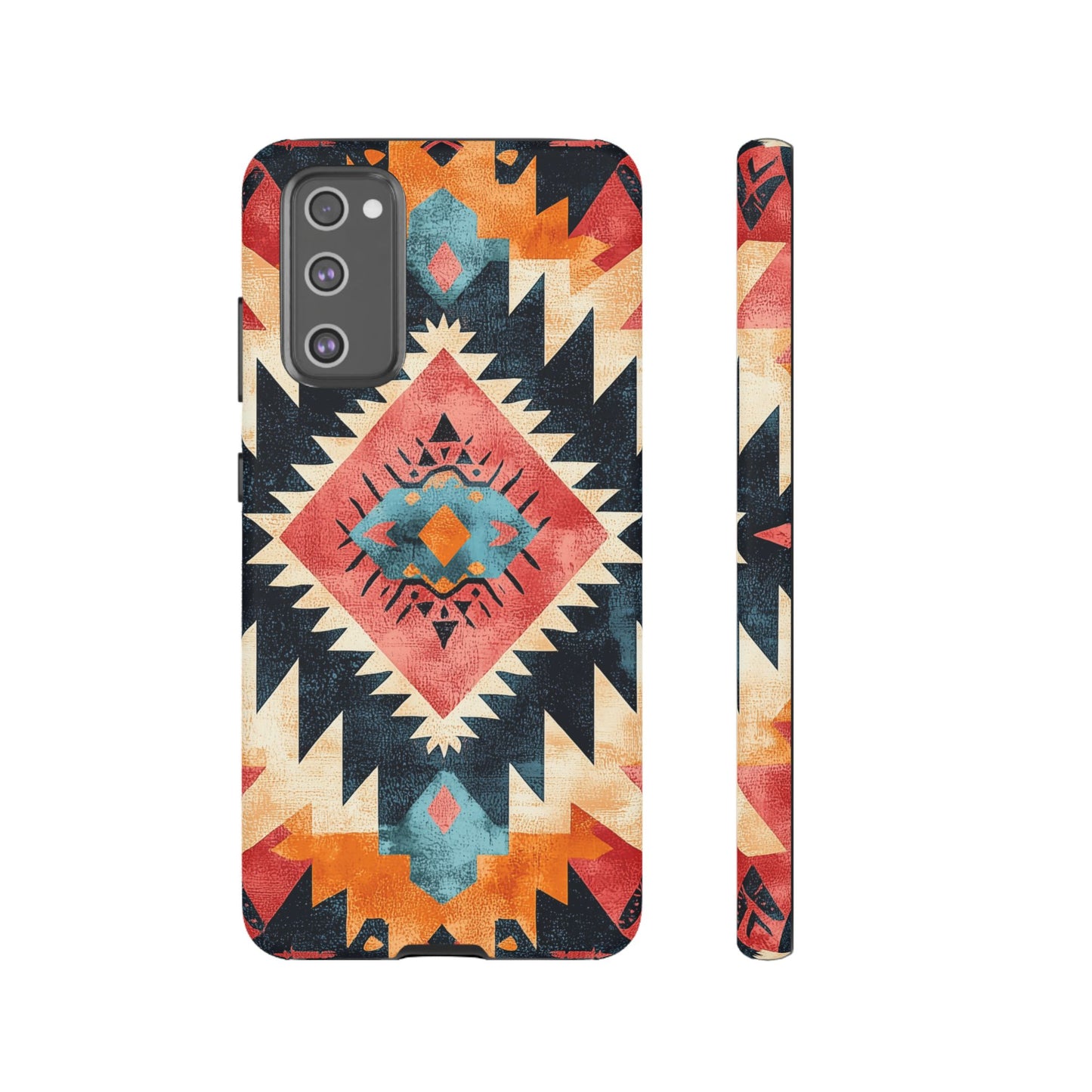 Bold Aztec Pattern Tough Samsung Galaxy Case – Vibrant Geometric Design, Dual-Layer Protection