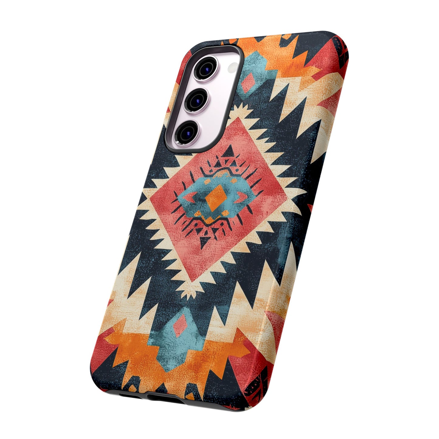 Bold Aztec Pattern Tough Samsung Galaxy Case – Vibrant Geometric Design, Dual-Layer Protection