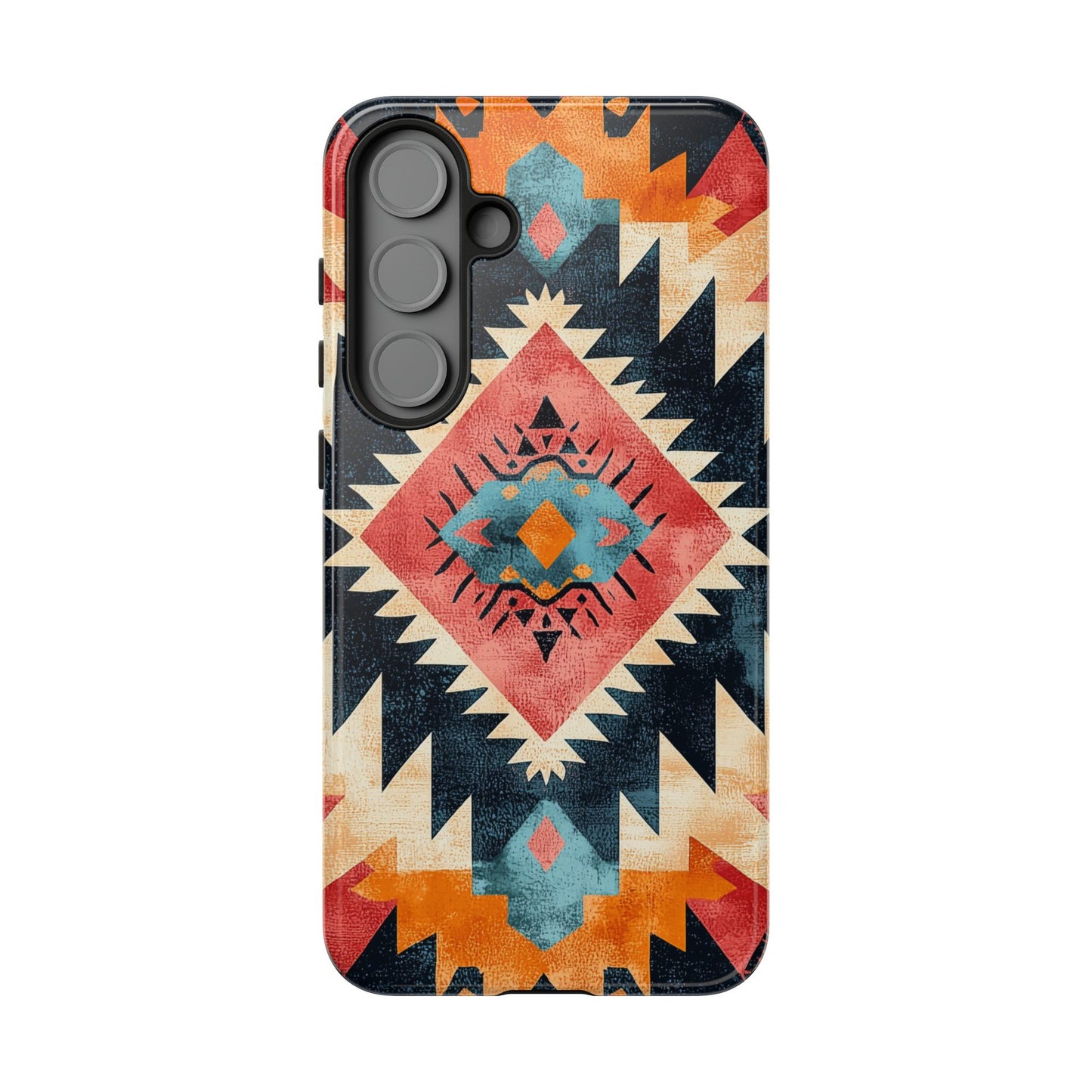 Bold Aztec Pattern Tough Samsung Galaxy Case – Vibrant Geometric Design, Dual-Layer Protection