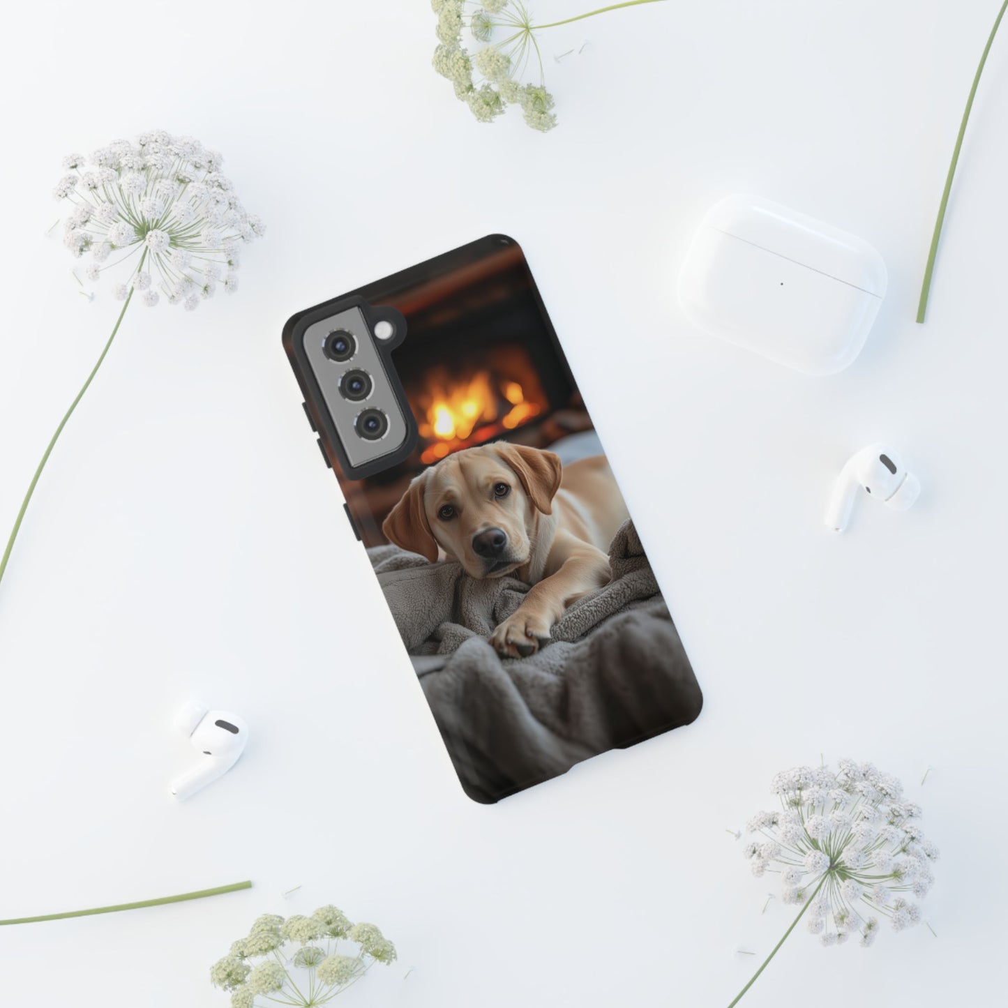 Cozy Labrador by the Fireplace - Samsung Galaxy Case