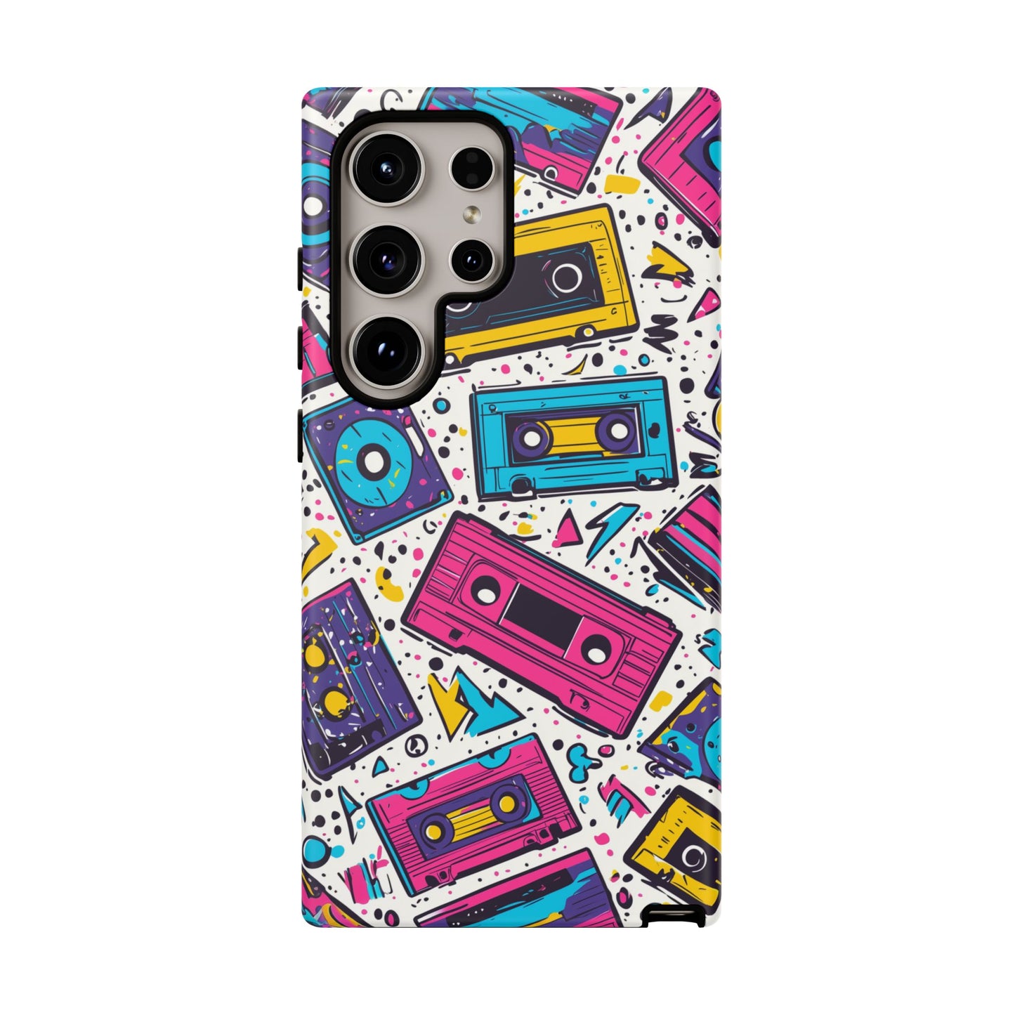 Retro Cassette Vibes Tough Samsung Galaxy  Case – Bold 80s Tape Design, Shockproof Protection