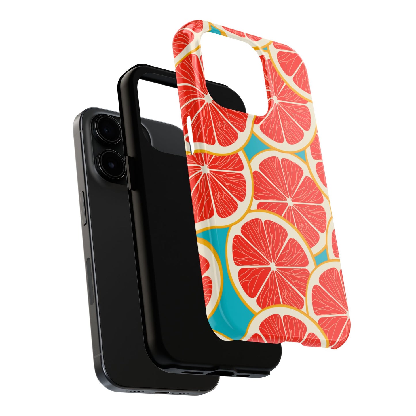 Ruby Grapefruit Pop Tough iPhone Case – Vibrant Citrus Design, Shock - Resistant Protection - BOGO Cases
