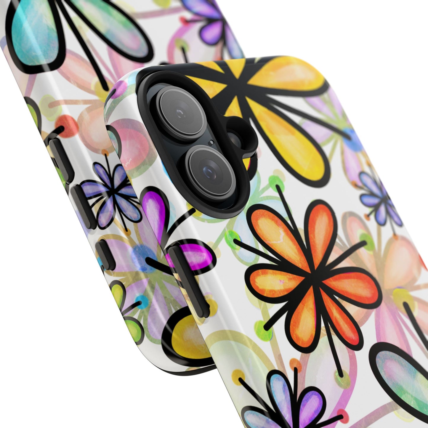 Retro Floral Pop iPhone Case – Ultra-Slim Design, High-Gloss Finish