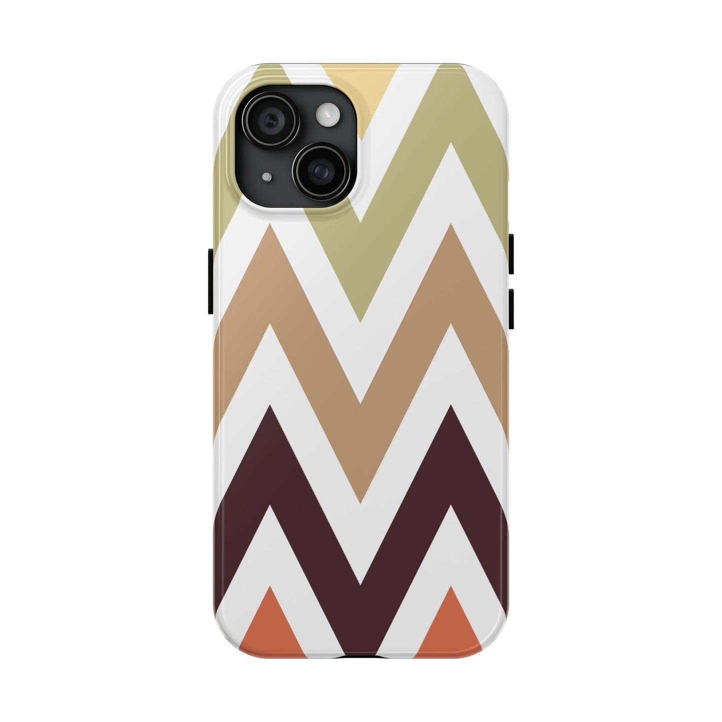 Earthy Chevron iPhone Case – Boho-Inspired Design with Dual-Layer Protection