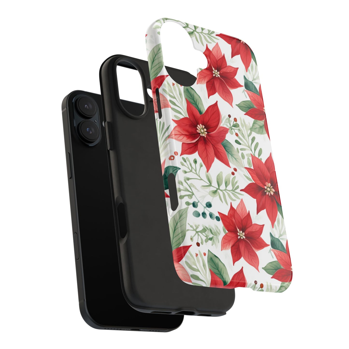 Festive Poinsettia Holiday Pattern – iPhone Series Case