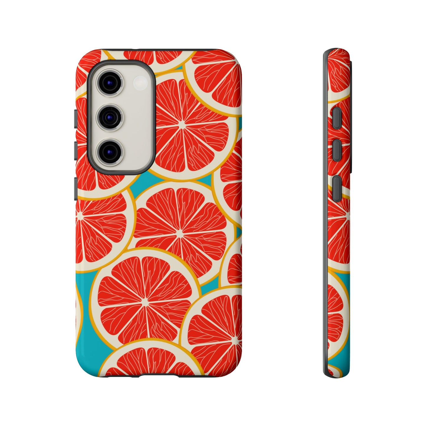 Ruby Grapefruit Pop Tough Samsung Galaxy Case – Vibrant Citrus Design, Shock-Resistant Protection