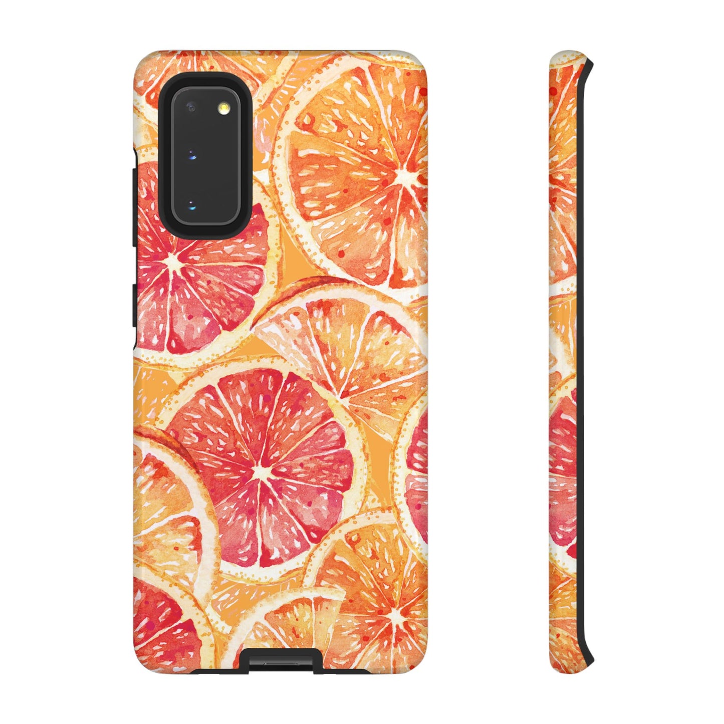 Watercolor Citrus Splash Tough Samsung Galaxy Case – Vibrant Fruit Print, Shock-Resistant Design