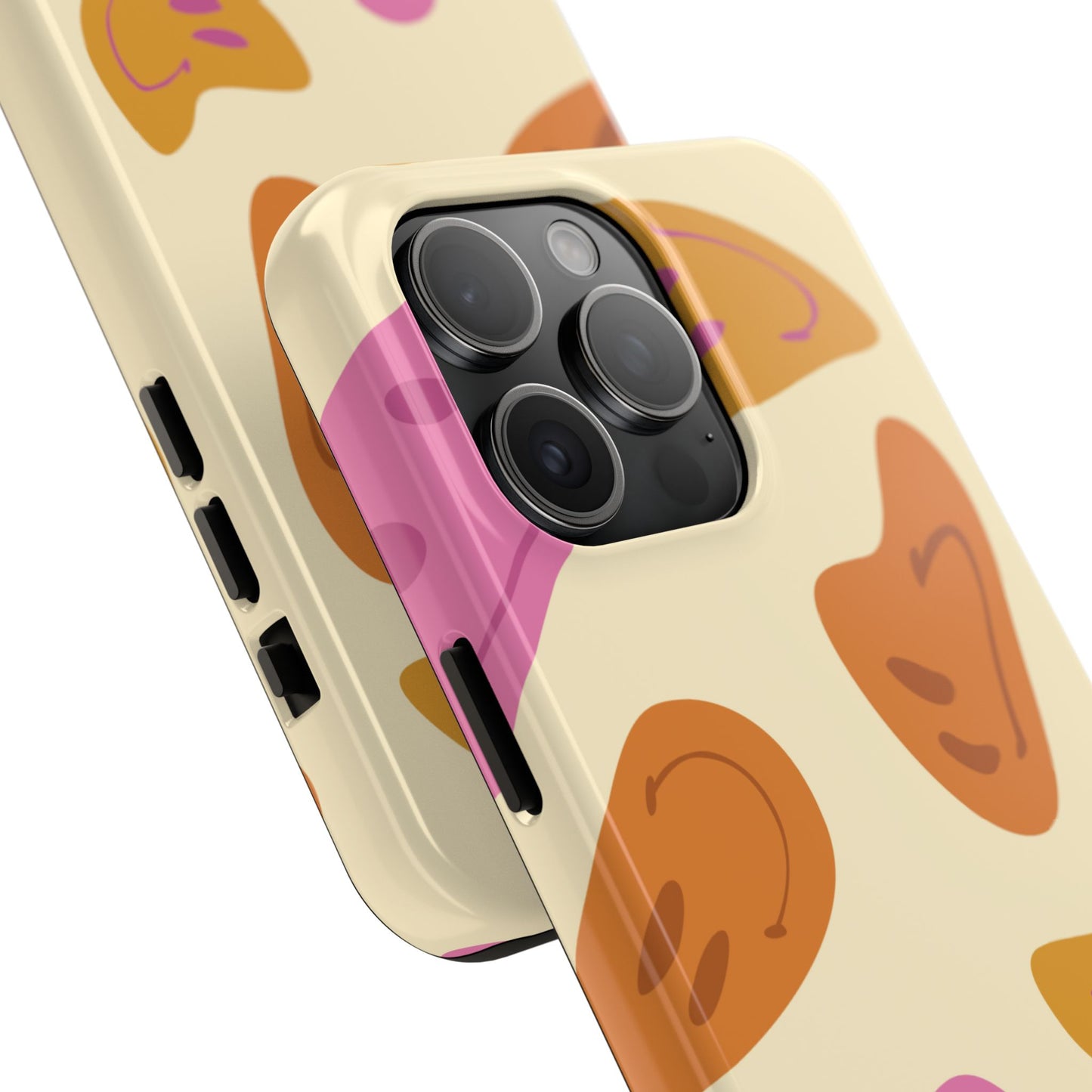 Retro Smiley Faces iPhone Case – Shockproof, Matte Finish, Dual-Layer Protection