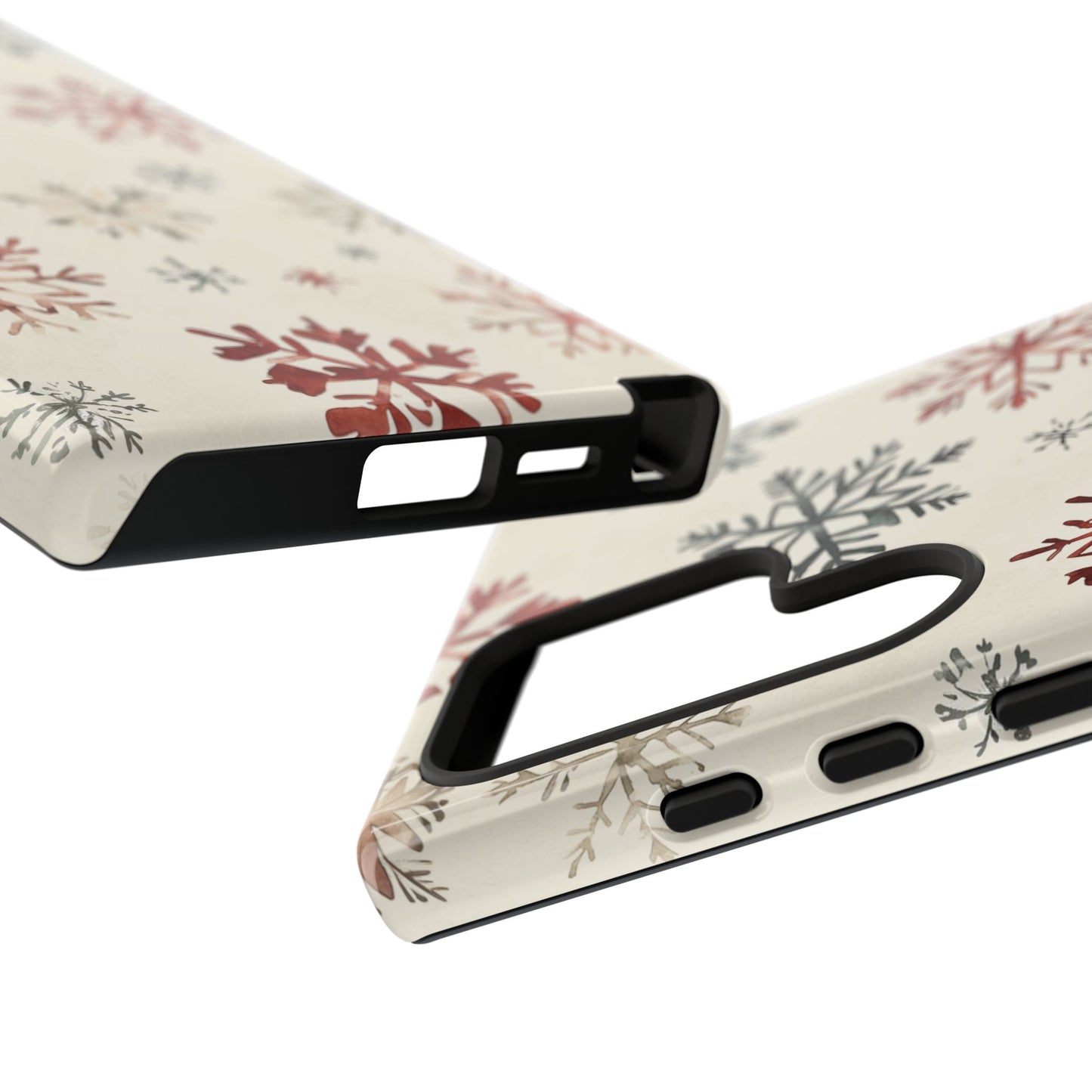 Vintage Red and Gray Snowflake Pattern – Samsung Galaxy Series Case