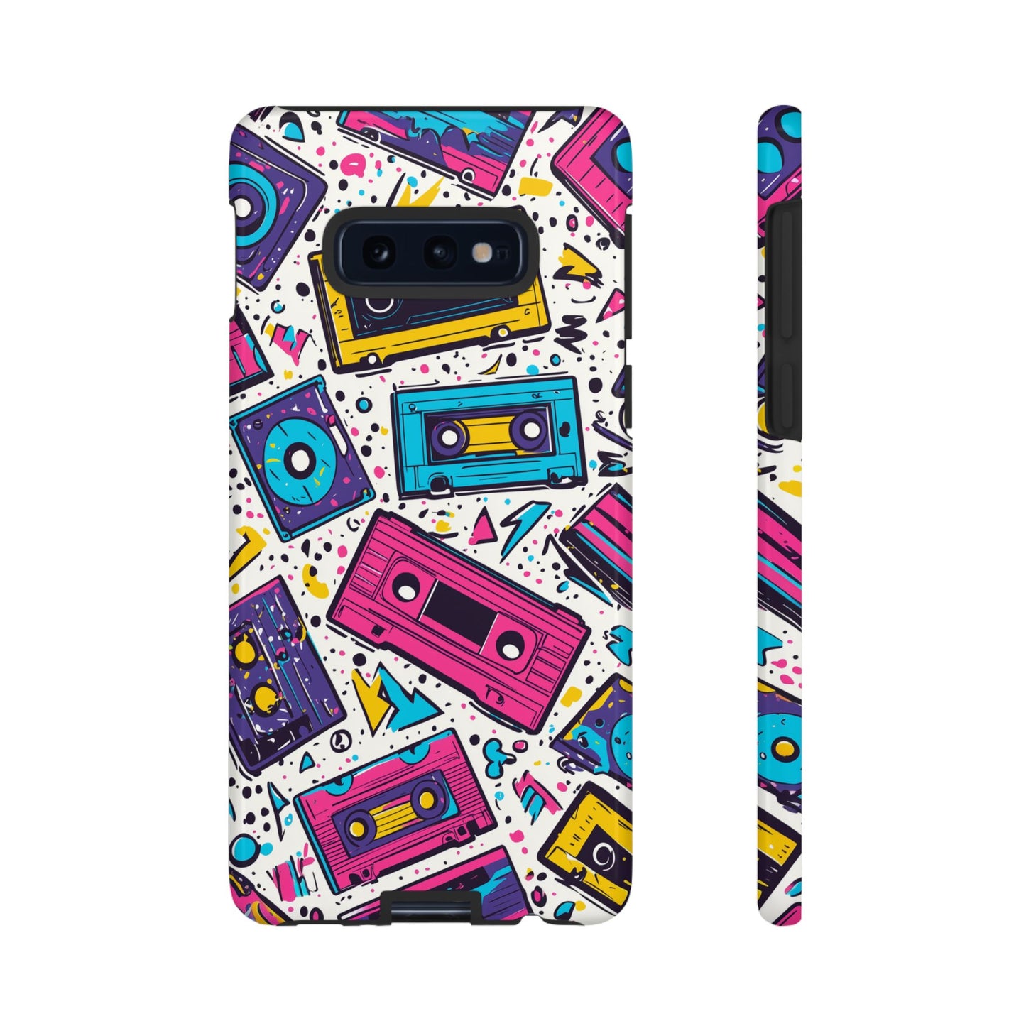 Retro Cassette Vibes Tough Samsung Galaxy  Case – Bold 80s Tape Design, Shockproof Protection