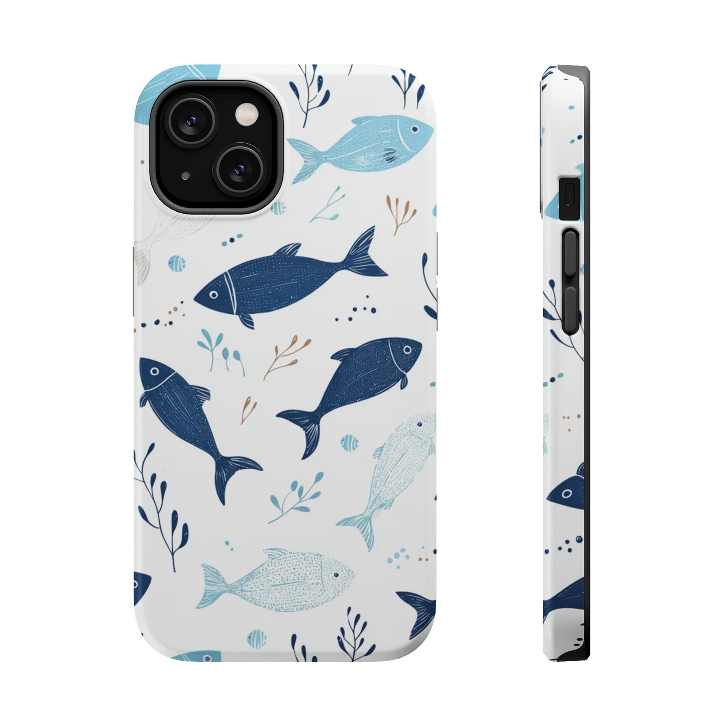 Oceanic Blue Fish Pattern - MagSafe iPhone Series Case