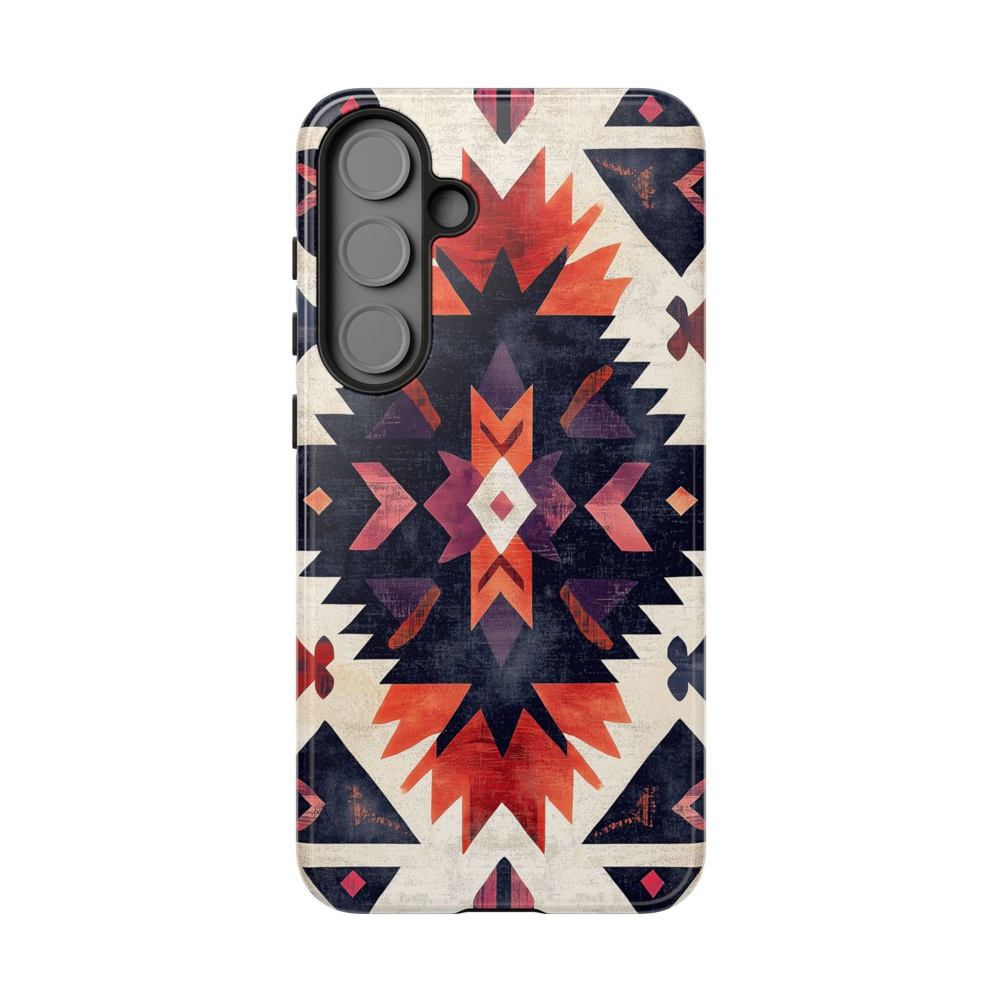 Boho Tribal Starburst Tough Samsung Galaxy  Case – Vibrant Geometric Design, Dual-Layer Protection