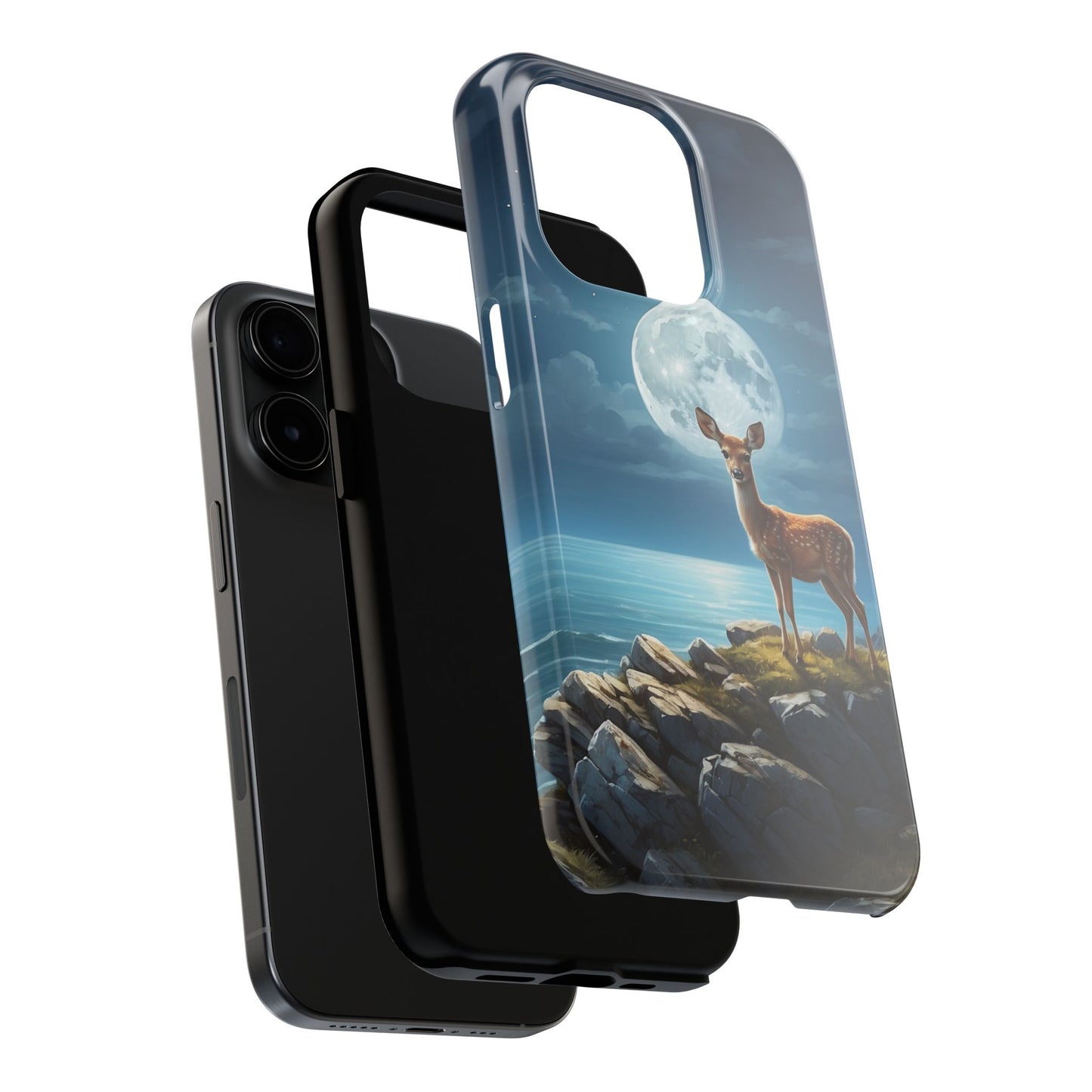 Enchanted Fawn Under the Moonlit Sky iPhone Case