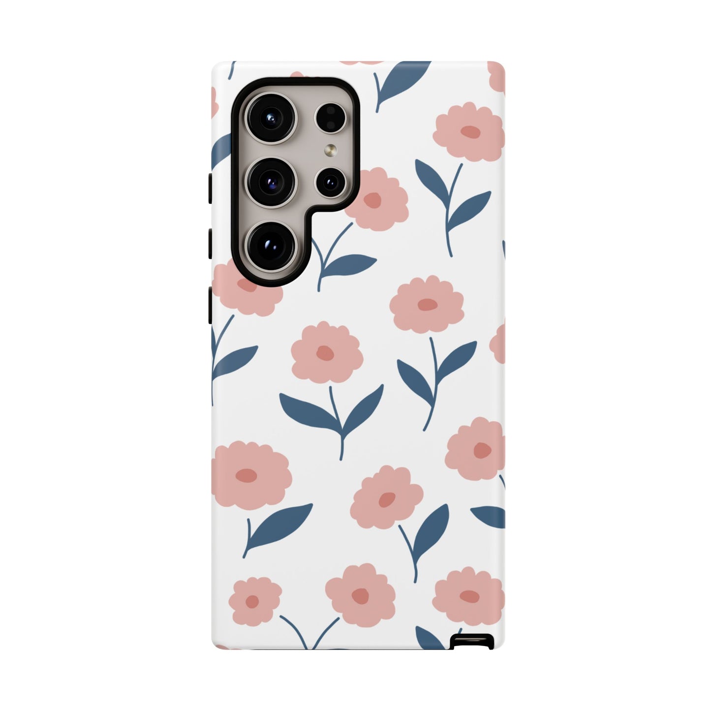 Playful Pink Floral Tough Samsung Galaxy Case – Soft Pastel Design, Slim & Shockproof