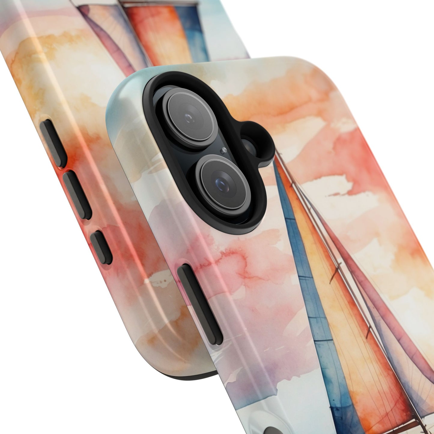 Sailboat Sunset iPhone Case – Vibrant Watercolor Design