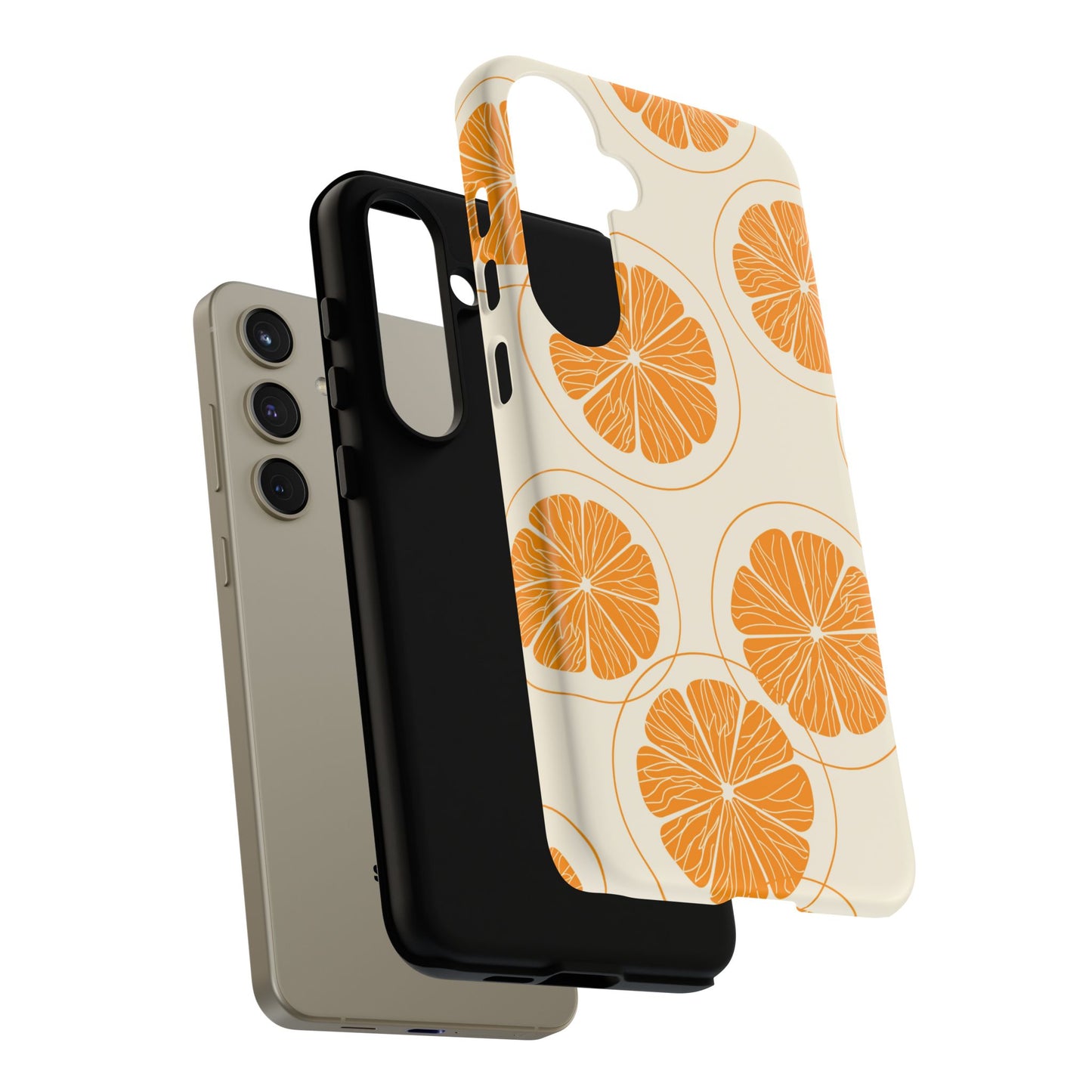 Citrus Burst Pattern Tough Samsung Galaxy  Case – Bold Orange Design, Shockproof Protection