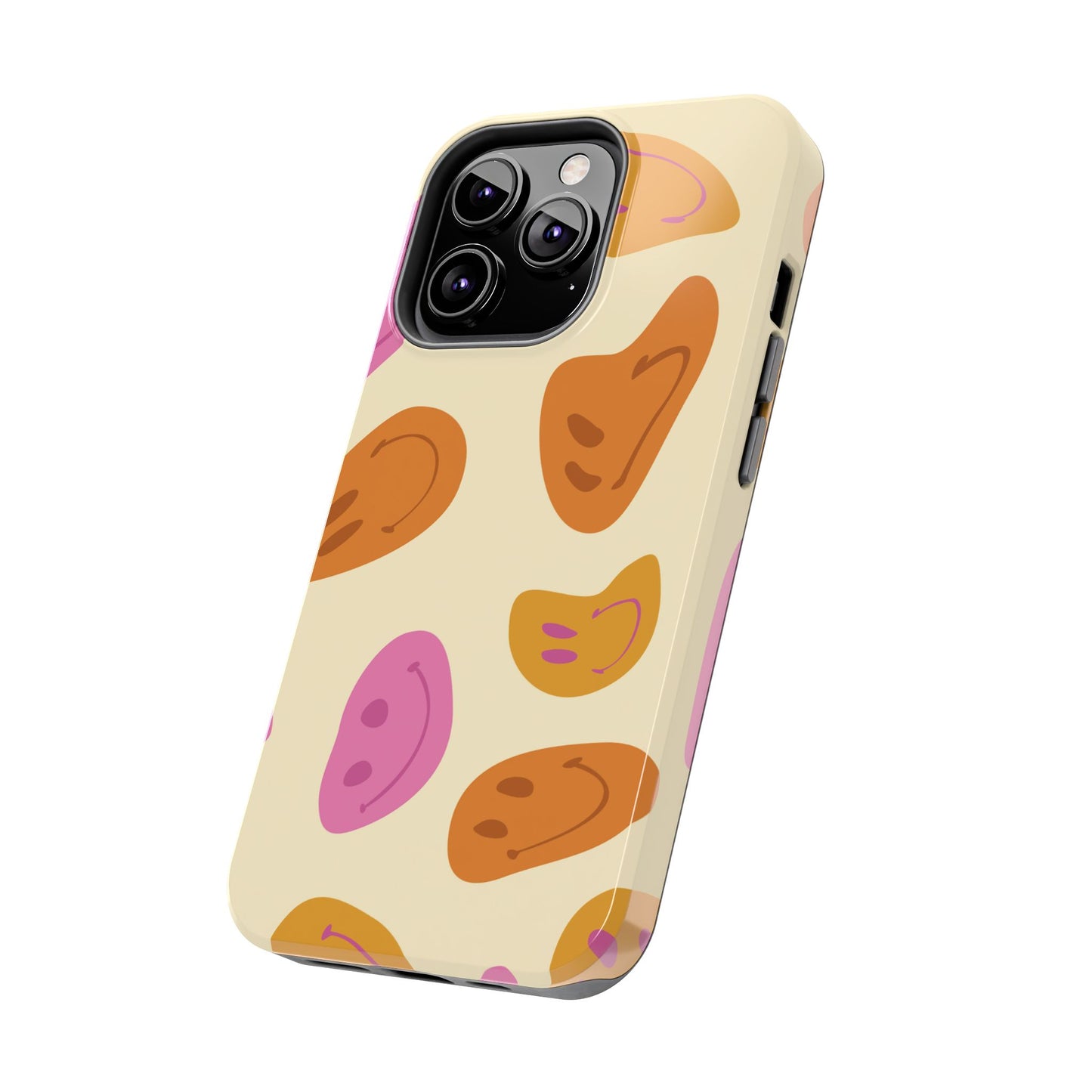 Retro Smiley Faces iPhone Case – Shockproof, Matte Finish, Dual-Layer Protection