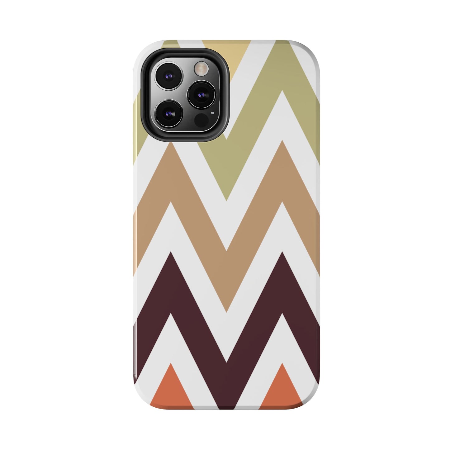 Earthy Chevron iPhone Case – Boho-Inspired Design with Dual-Layer Protection