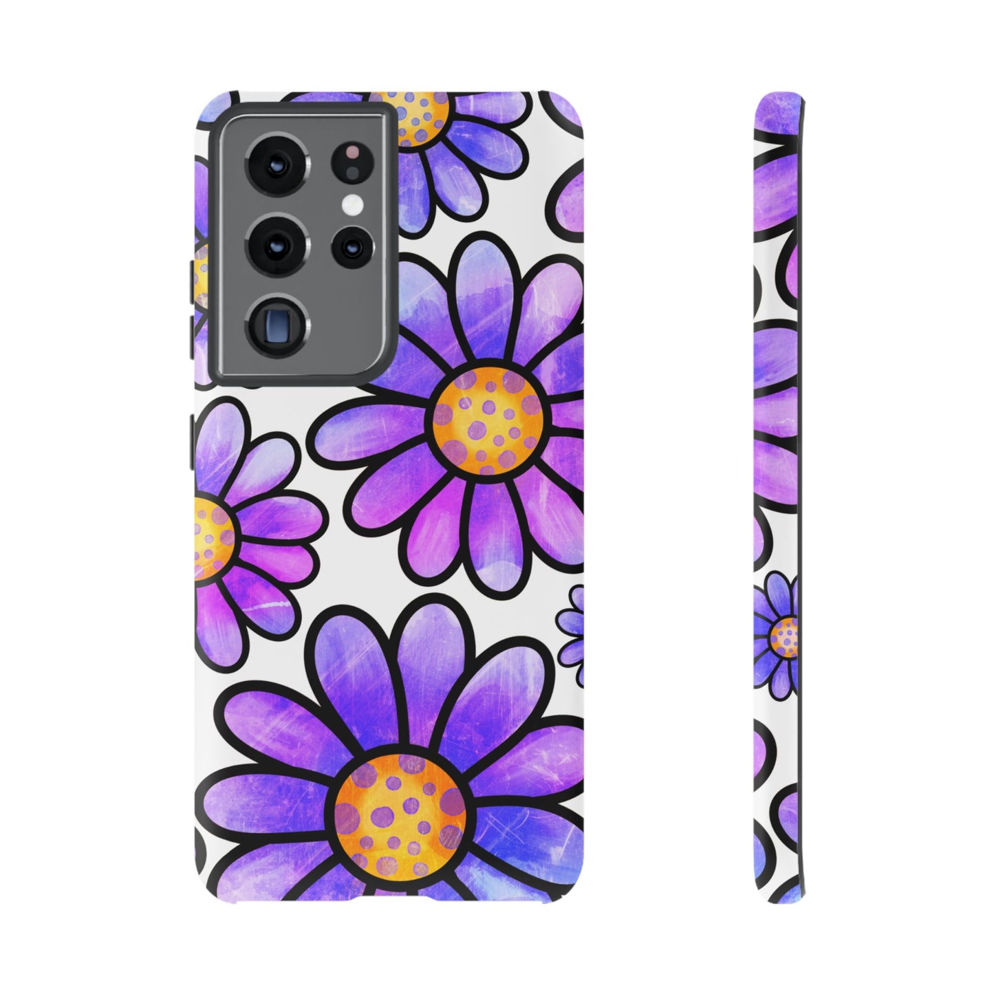 Purple Daisy Delight Samsung Galaxy Case – Slim Profile, Glossy Finish