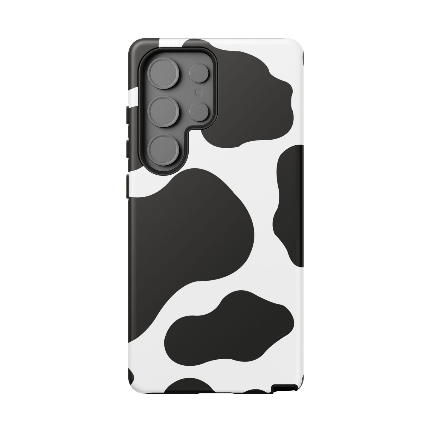 Chic Cow Print Tough Samsung Galaxy Case – Trendy Monochrome Animal Pattern with Dual-Layer Protection