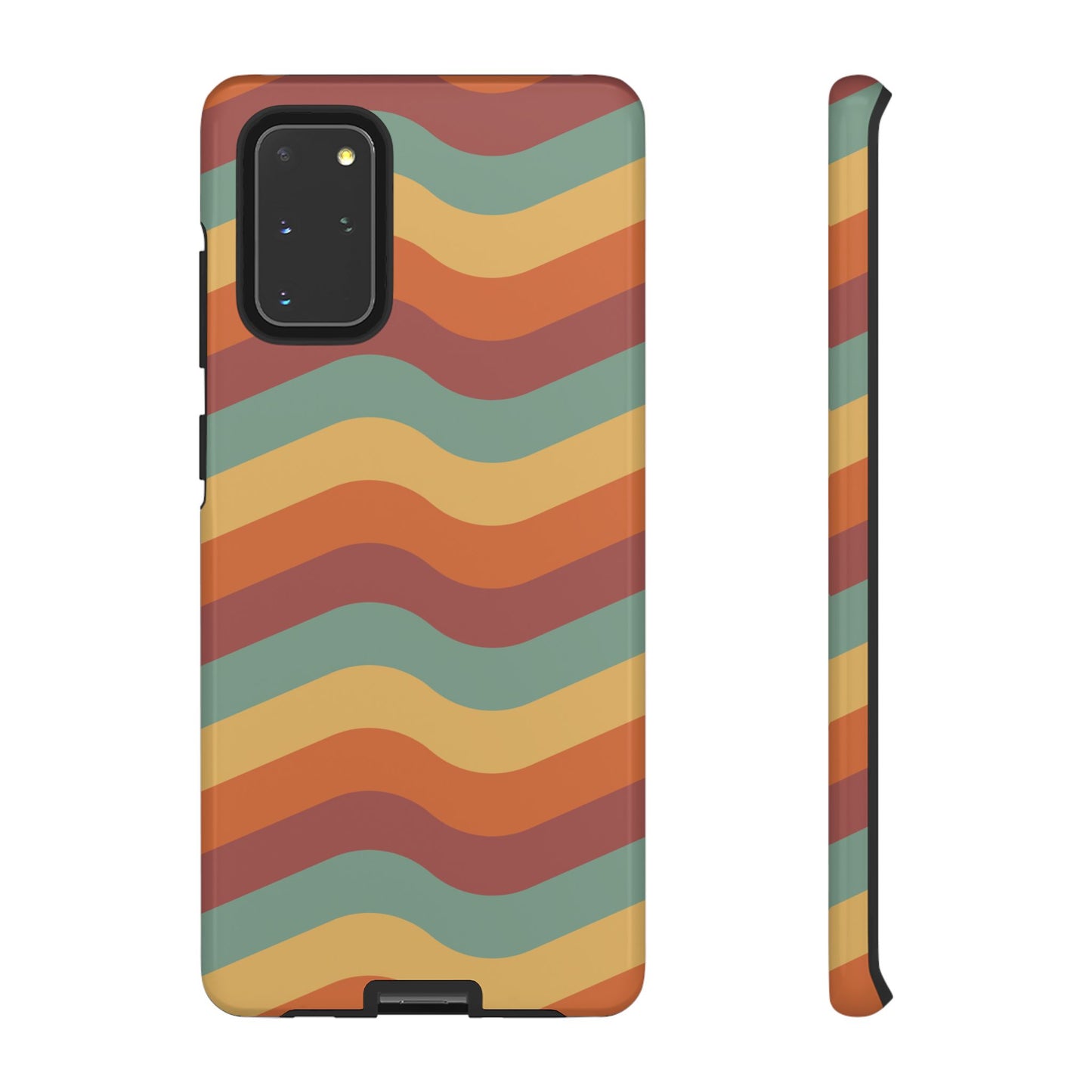 Retro Vibe Wavy Stripes Samsung Galaxy Case – 70s-Inspired in Teal, Orange, and Rust