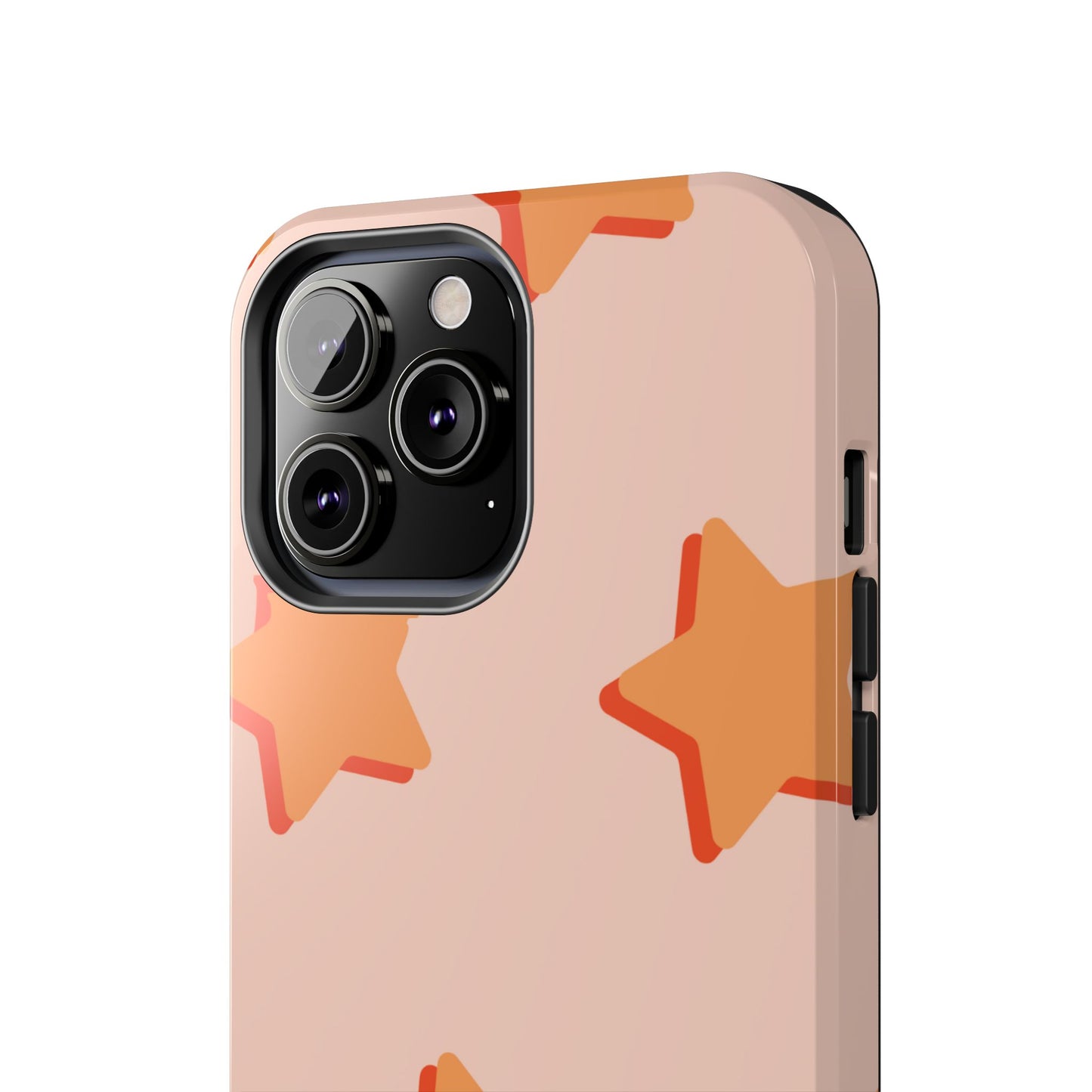 Retro Orange Stars iPhone Case – Shock-Resistant, Smooth Matte Finish, Dual-Layer Design