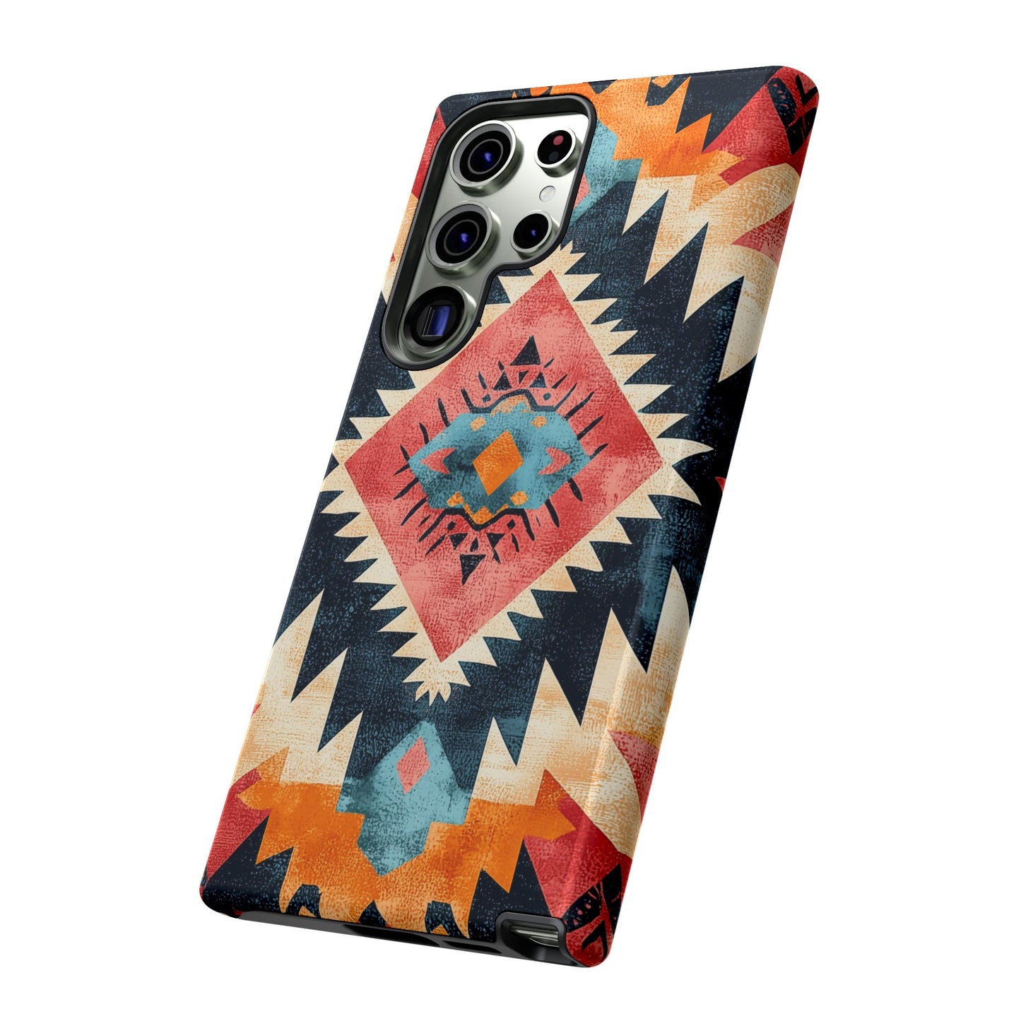 Bold Aztec Pattern Tough Samsung Galaxy Case – Vibrant Geometric Design, Dual-Layer Protection