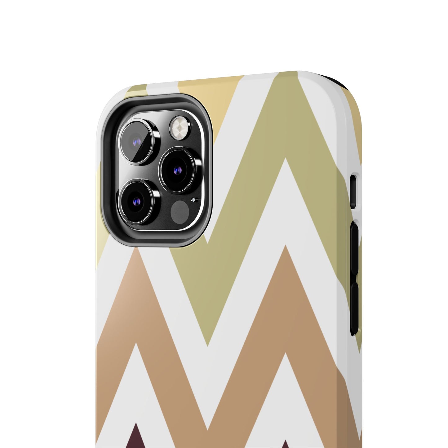 Earthy Chevron iPhone Case – Boho-Inspired Design with Dual-Layer Protection