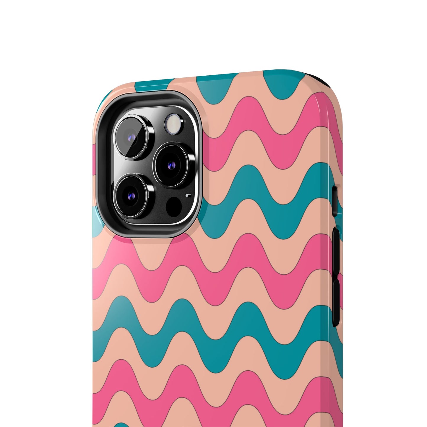 Retro Waves Pattern iPhone Case – Shockproof Design with Dual-Layer Protection