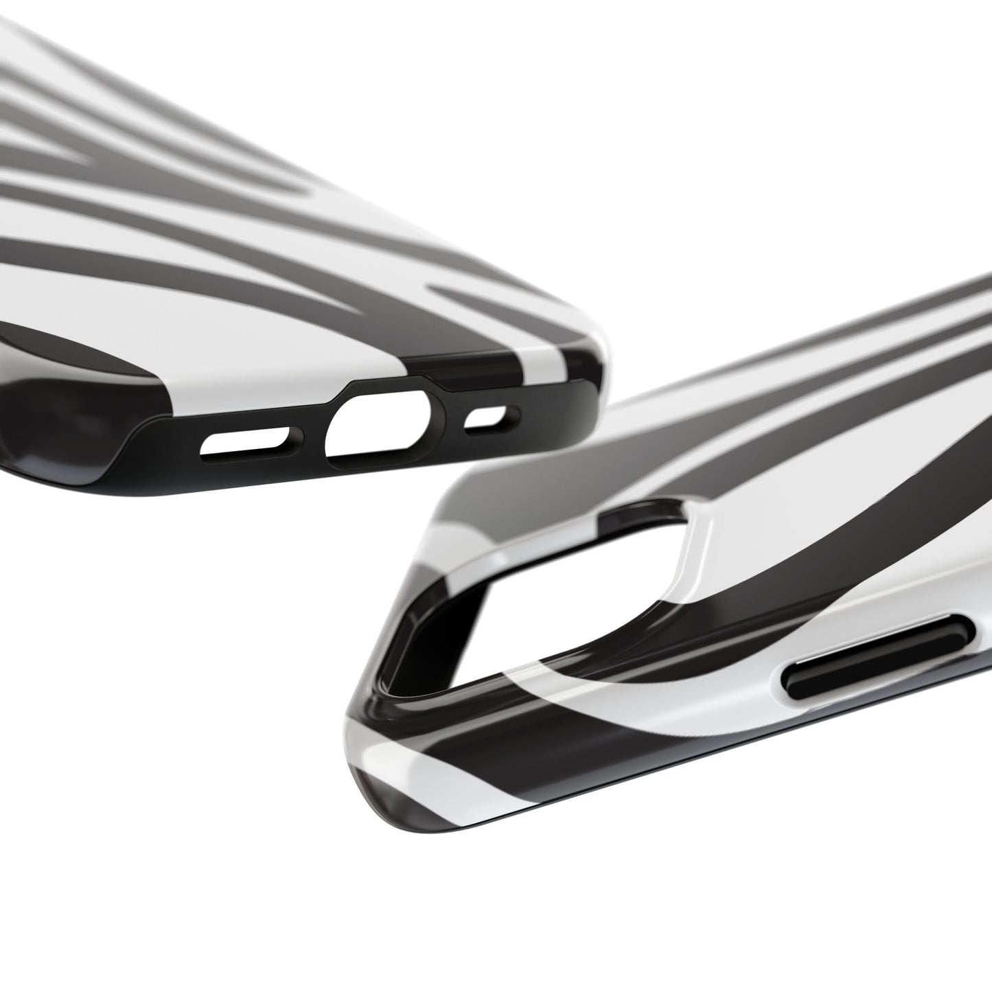 Modern Black and White Abstract Tough iPhone Case – Bold Graphic Pattern with Dual-Layer Protection