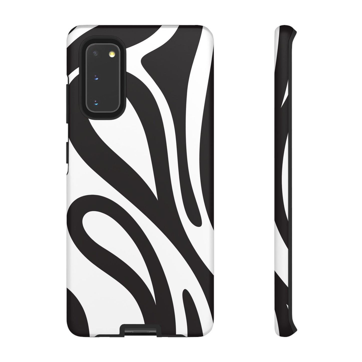 Modern Black and White Abstract Tough Samsung Galaxy Case – Bold Graphic Pattern with Dual-Layer Protection
