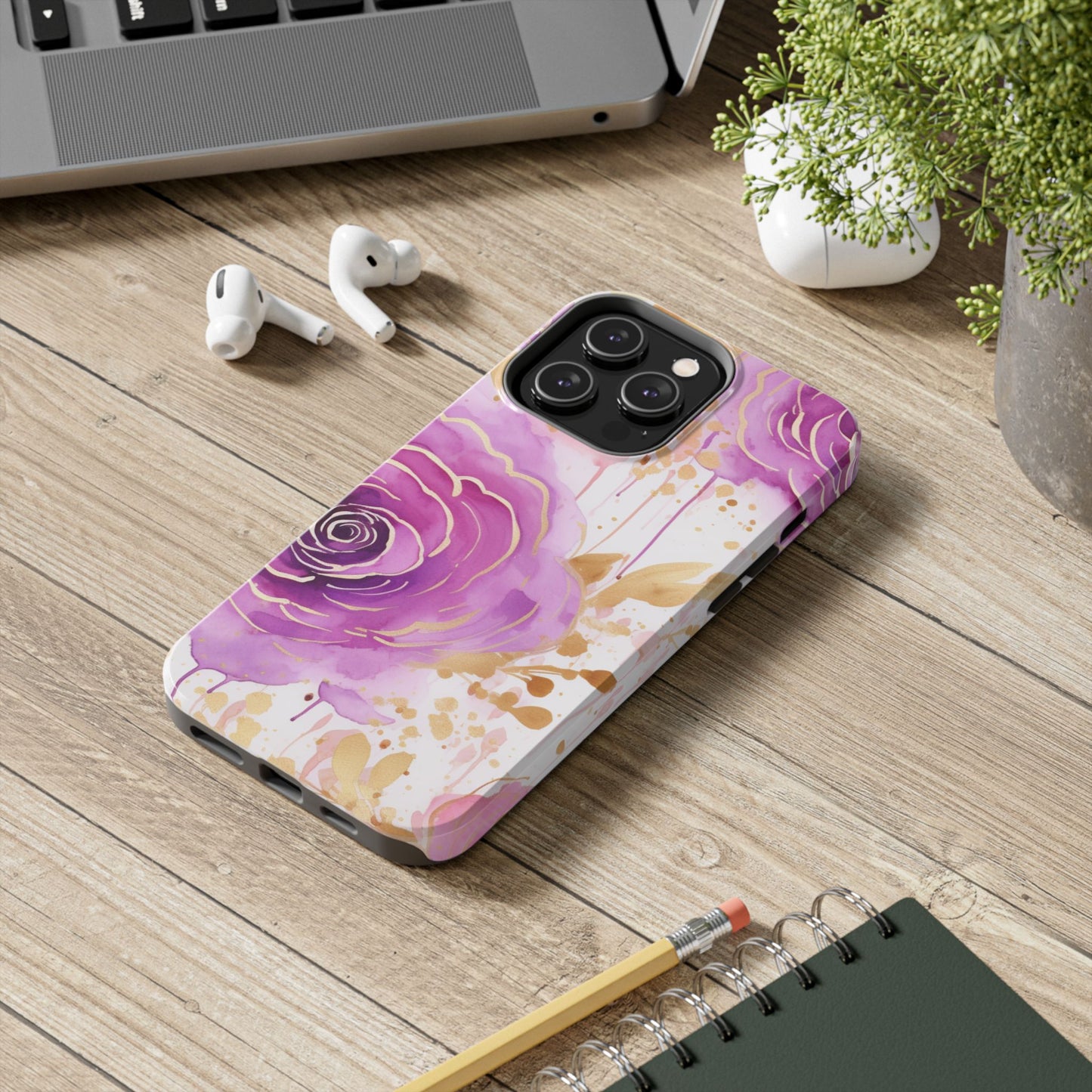 Radiant Purple & Gold Floral - iPhone Series Case
