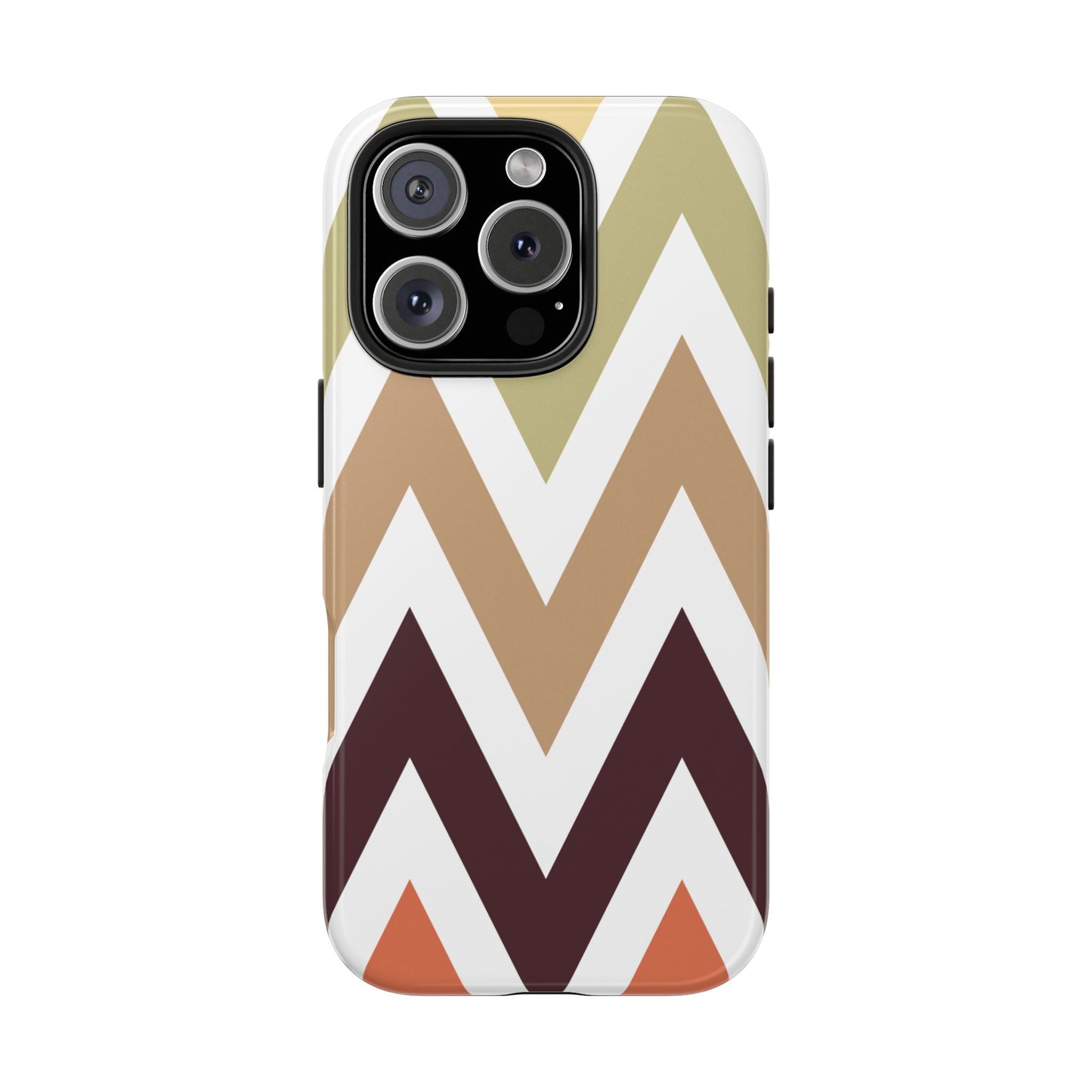 Earthy Chevron iPhone Case – Boho-Inspired Design with Dual-Layer Protection