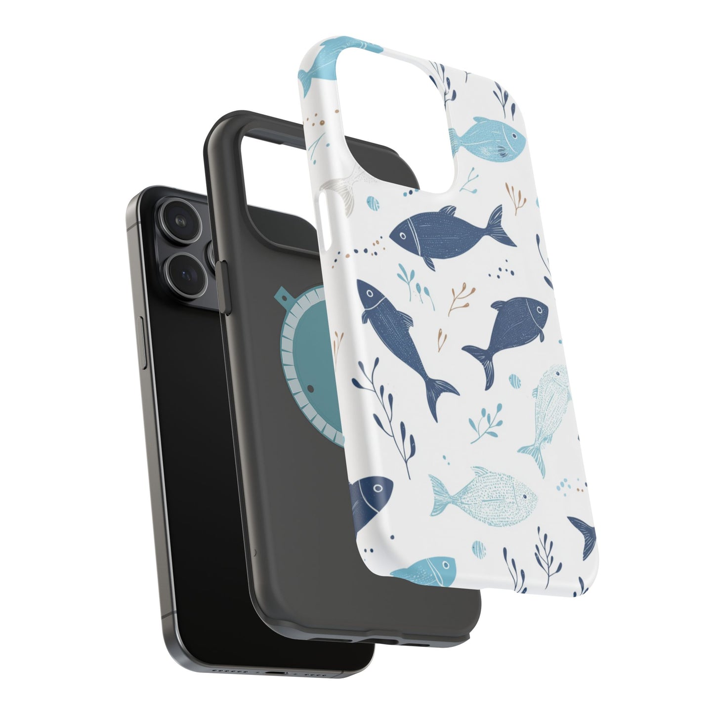 Oceanic Blue Fish Pattern - MagSafe iPhone Series Case