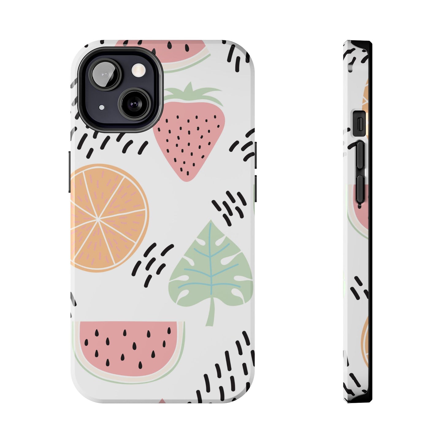 Tropical Fruit Fiesta Tough iPhone Case – Fun Watermelon, Pineapple, and Citrus Design - BOGO Cases
