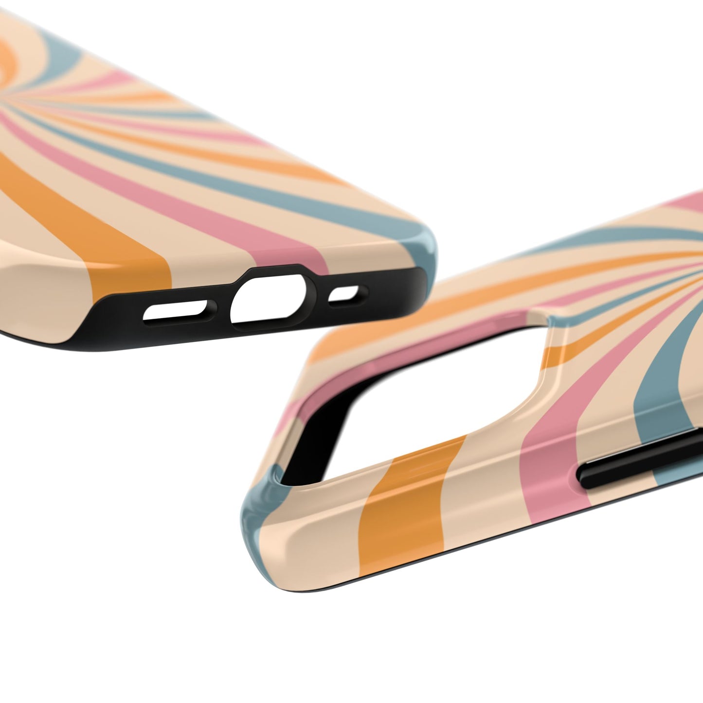Retro Swirl Pattern iPhone Case – Bold 70s Vibe in Pink, Orange, and Teal