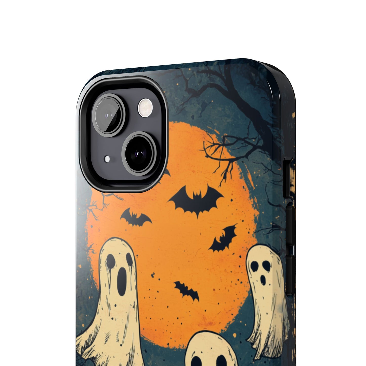 Haunted Ghosts & Full Moon iPhone Case – Spooky Halloween Design