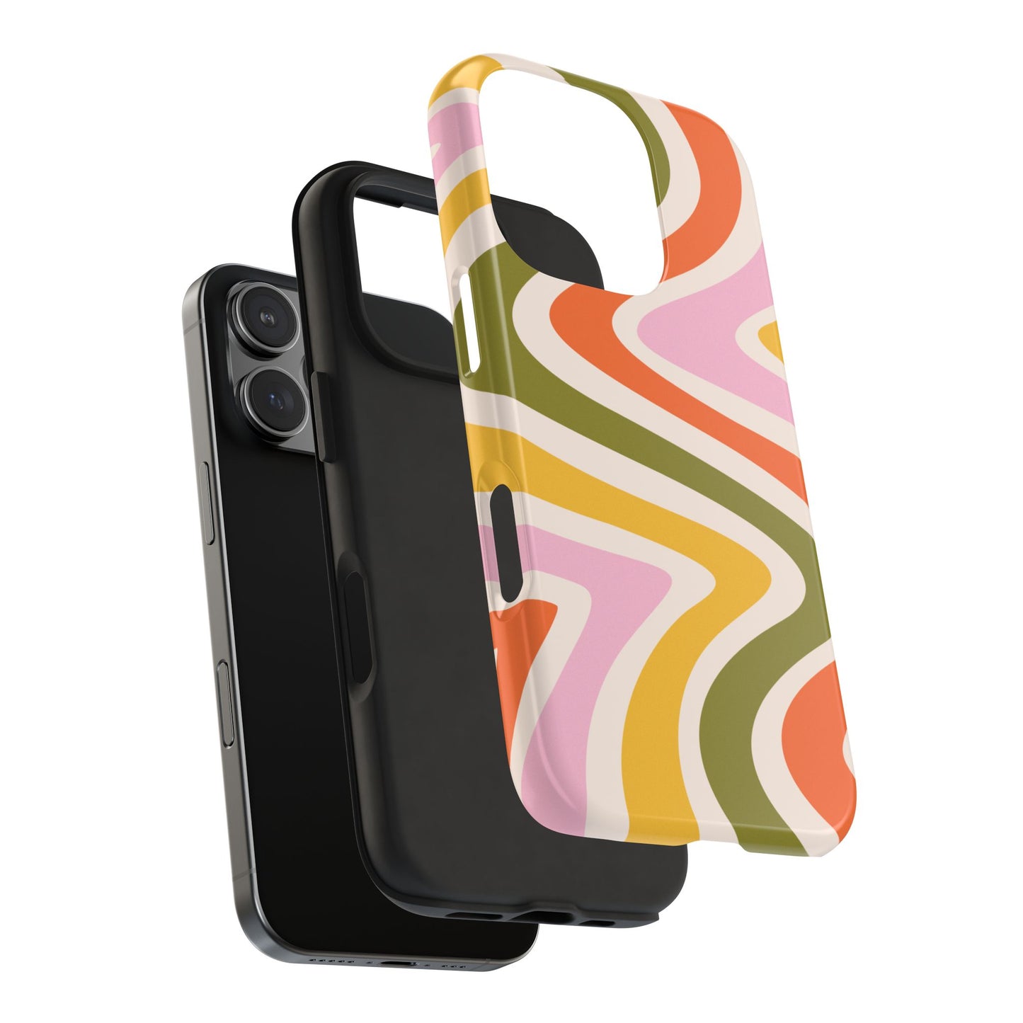 Retro Groove iPhone Case – 70s-Inspired Design with Dual-Layer Protection