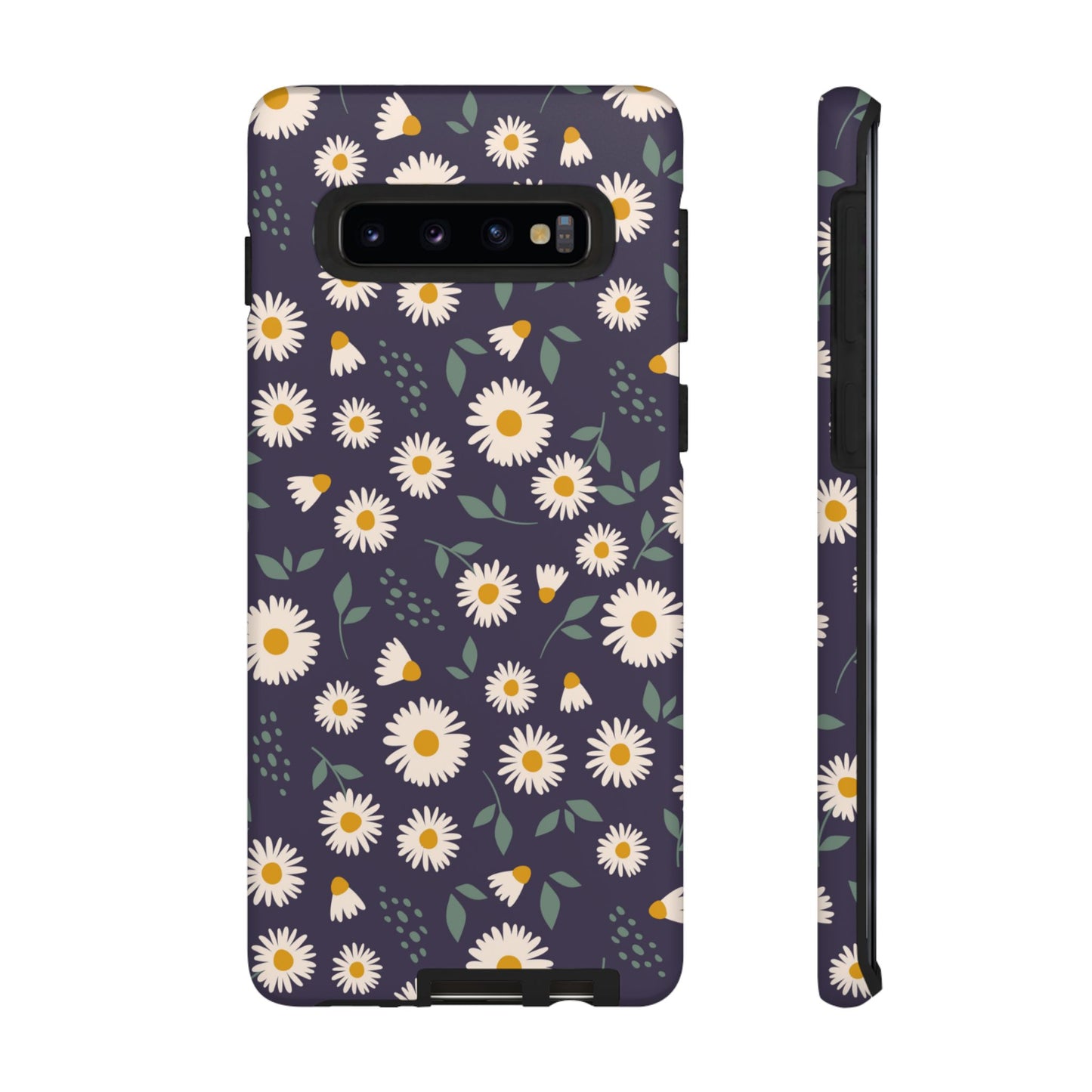 Midnight Daisy Samsung Galaxy Case – Dark Navy Floral Design, Slim and Protective
