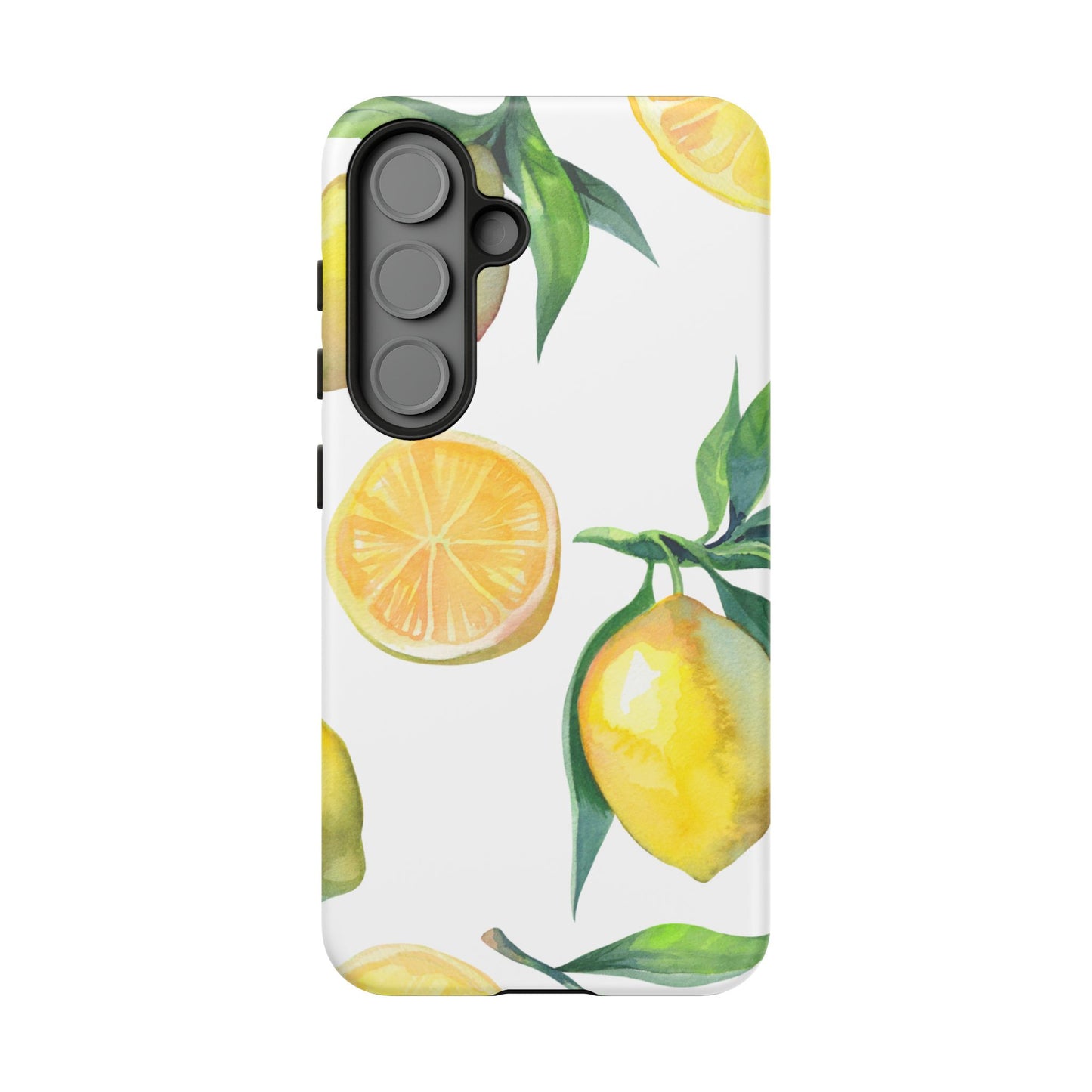 Lemon Grove Watercolor Tough Samsung Galaxy  Case – Fresh Citrus Design, Dual-Layer Protection
