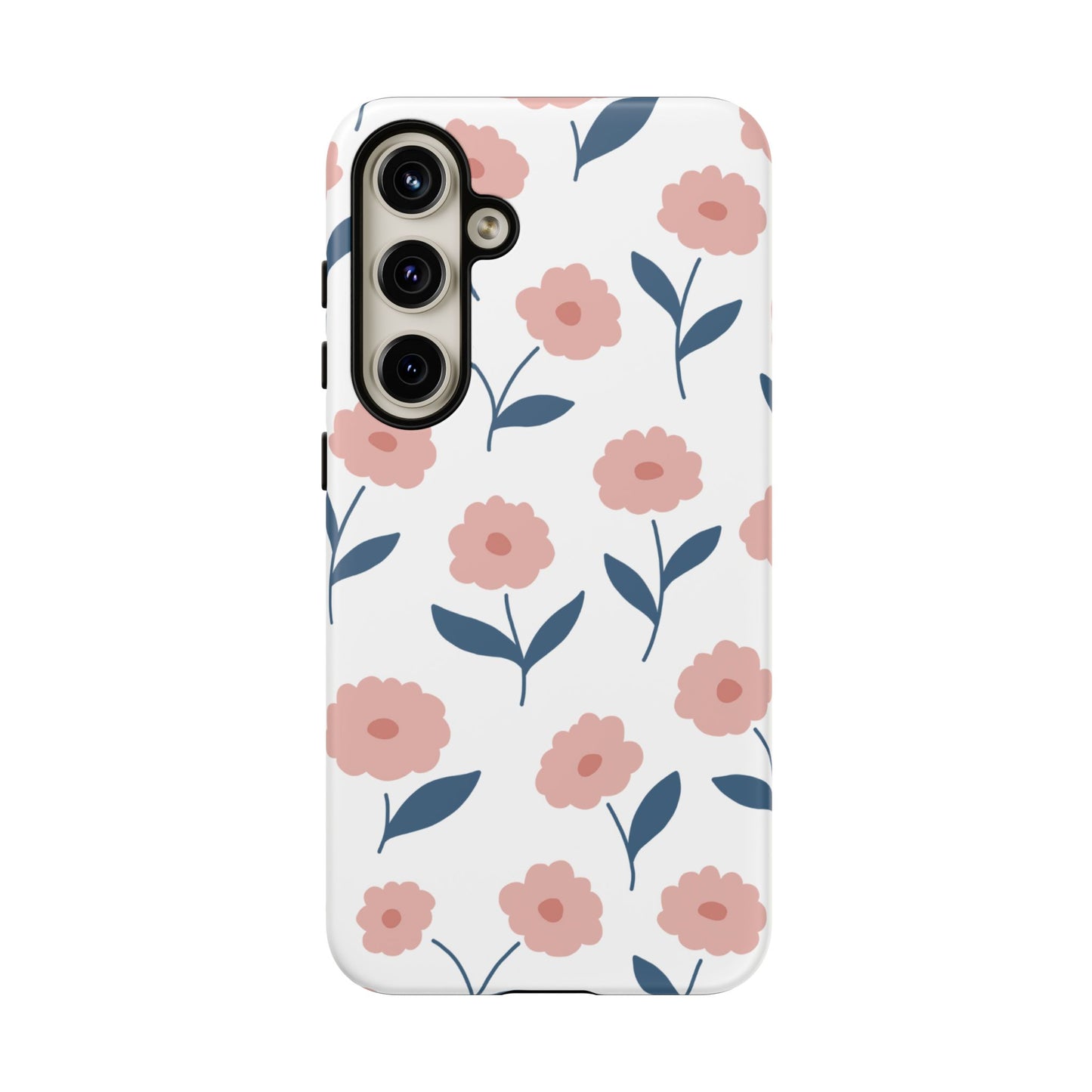 Playful Pink Floral Tough Samsung Galaxy Case – Soft Pastel Design, Slim & Shockproof