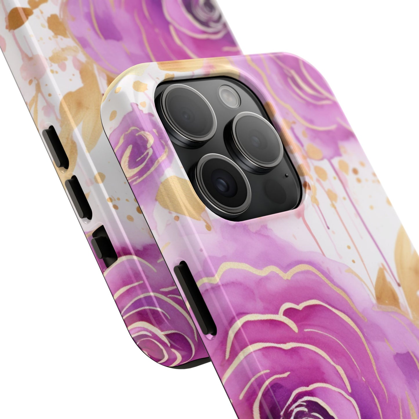 Radiant Purple & Gold Floral - iPhone Series Case