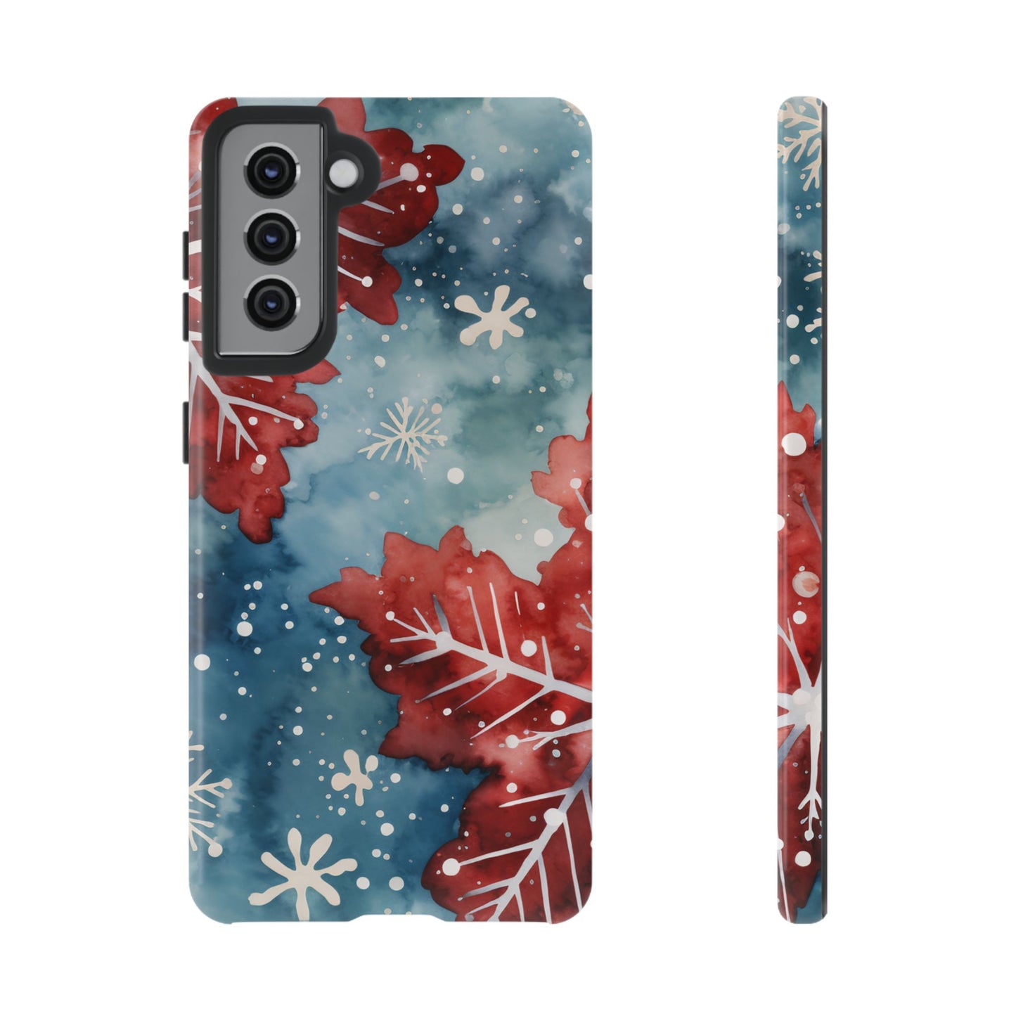 Crimson Snowflake Charm – Samsung Galaxy Case